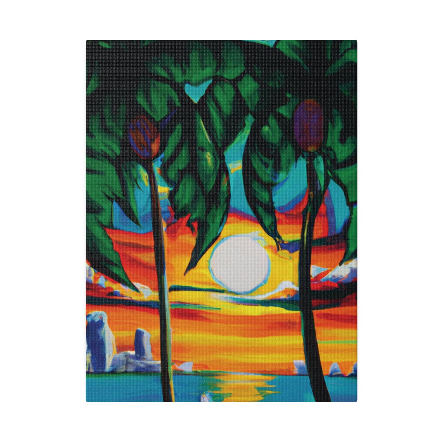 7643V - Miami Beach Sunset Painting Print | Miami | Beach | Sunset | Poster | Home Decor | Wall Art | Canvas