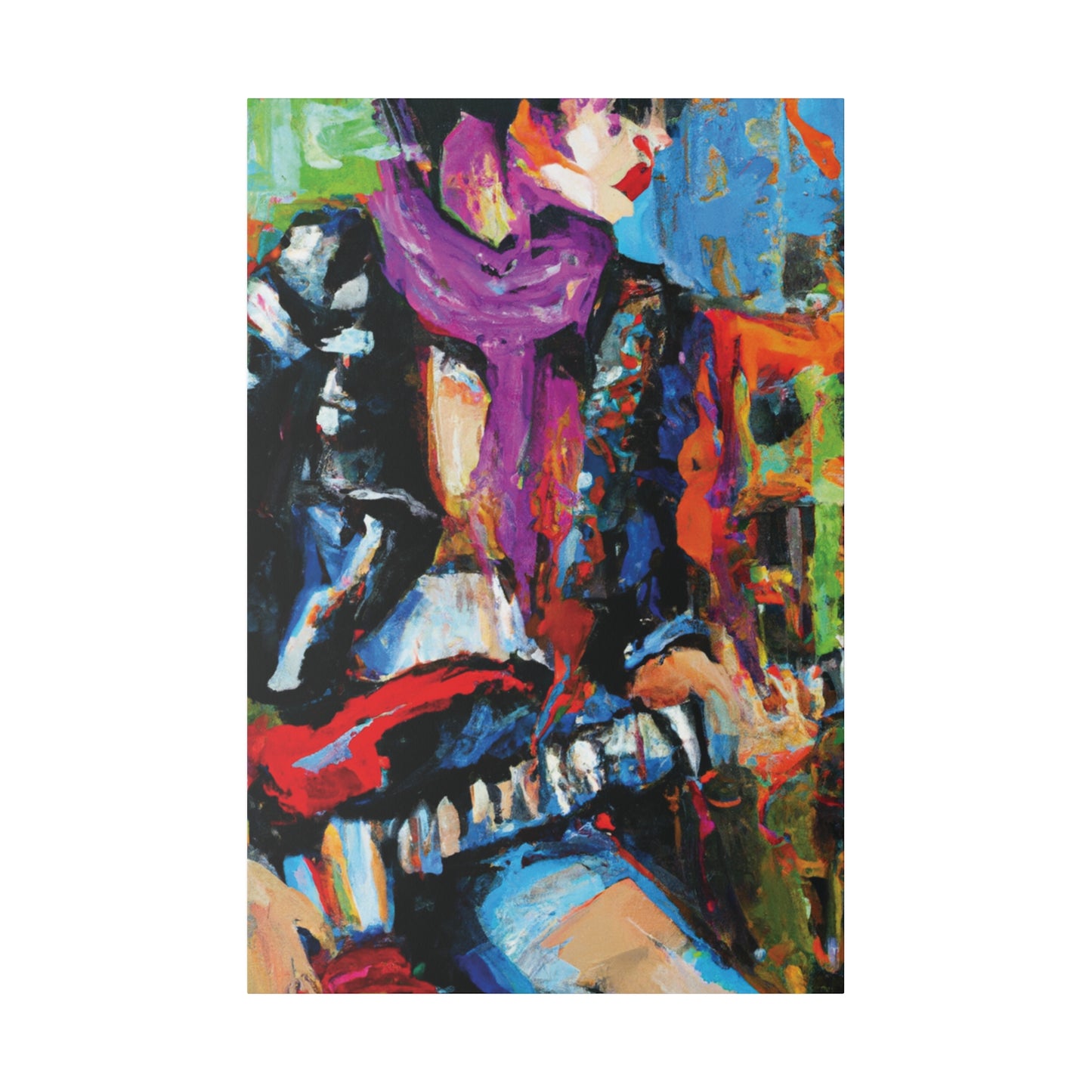 6696F - Rockstar Oil Painting Style Print | Poster | Home Decor | Wall Art | Music Art | Canvas