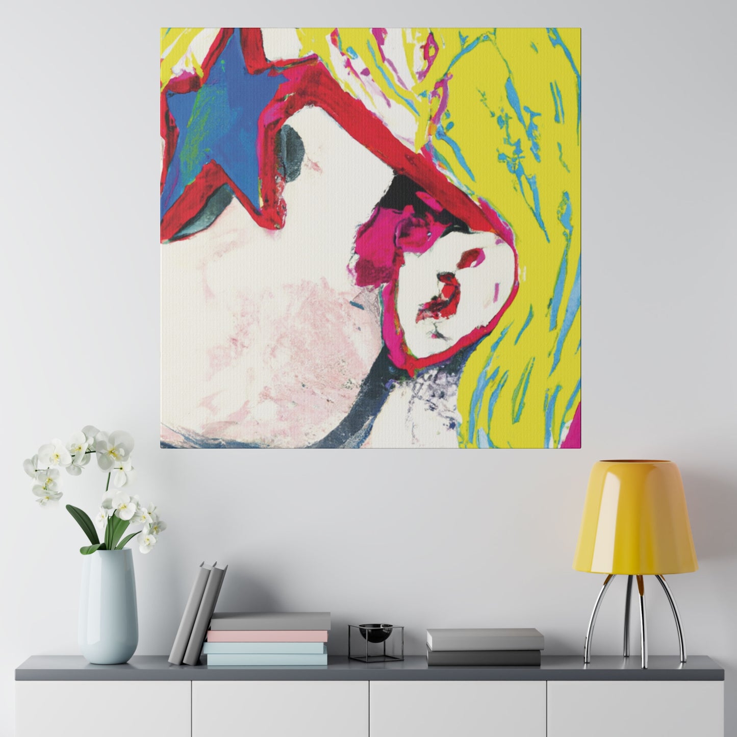 9408X - Rockstar Painting Print | Face | Abstract | Poster | Home Decor | Wall Art | Music Art | Canvas