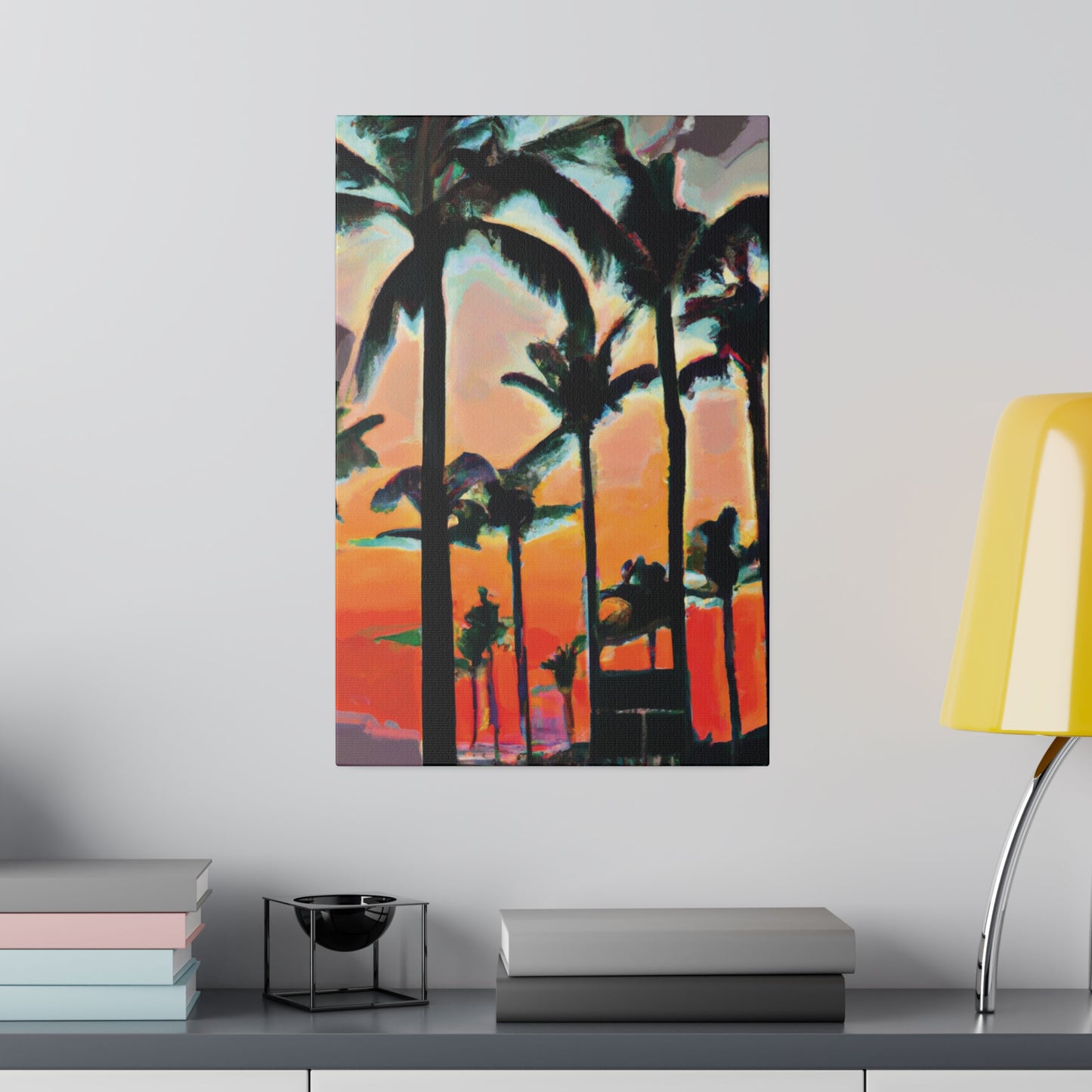4891A - Miami Beach Sunset Painting Print | Miami | Beach | Sunset | Poster | Home Decor | Wall Art | Canvas