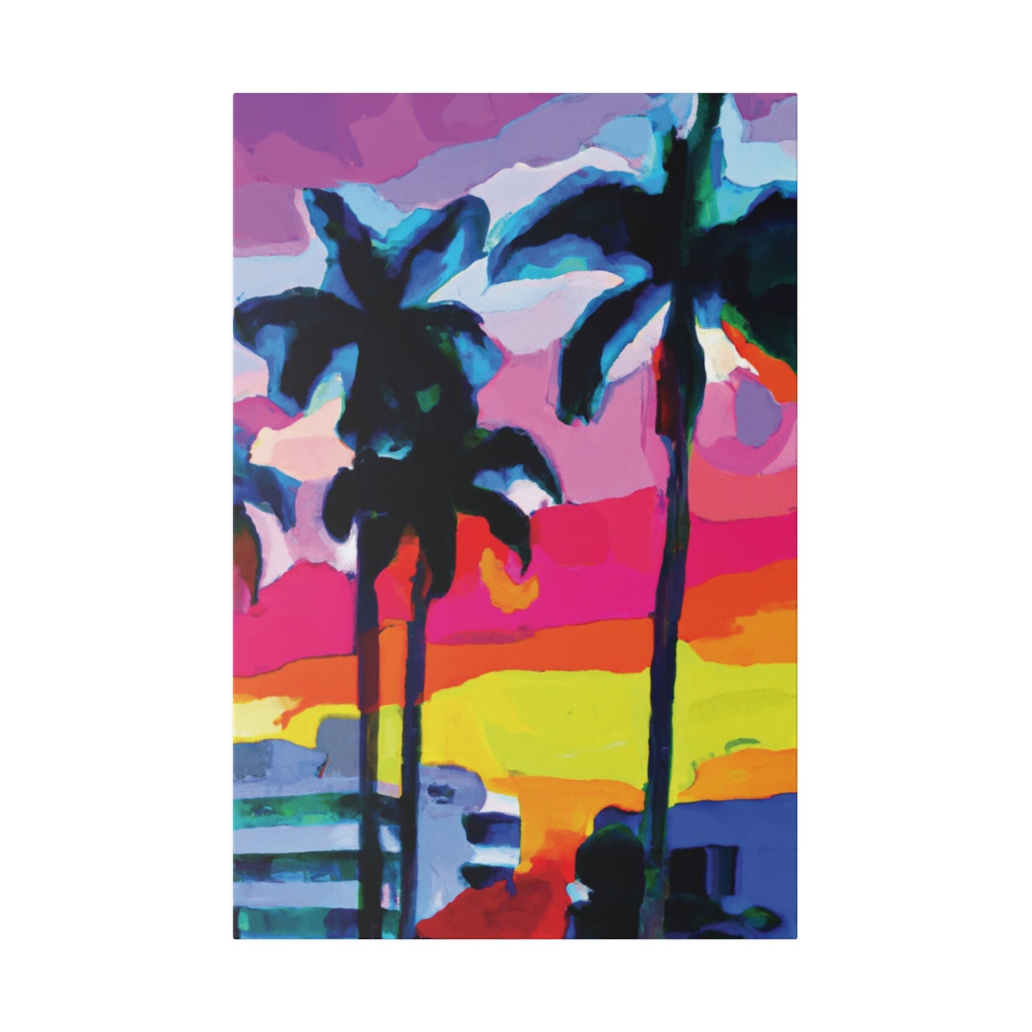 9342C - Miami Beach Sunset Painting Print | Miami | Beach | Sunset | Poster | Home Decor | Wall Art | Canvas