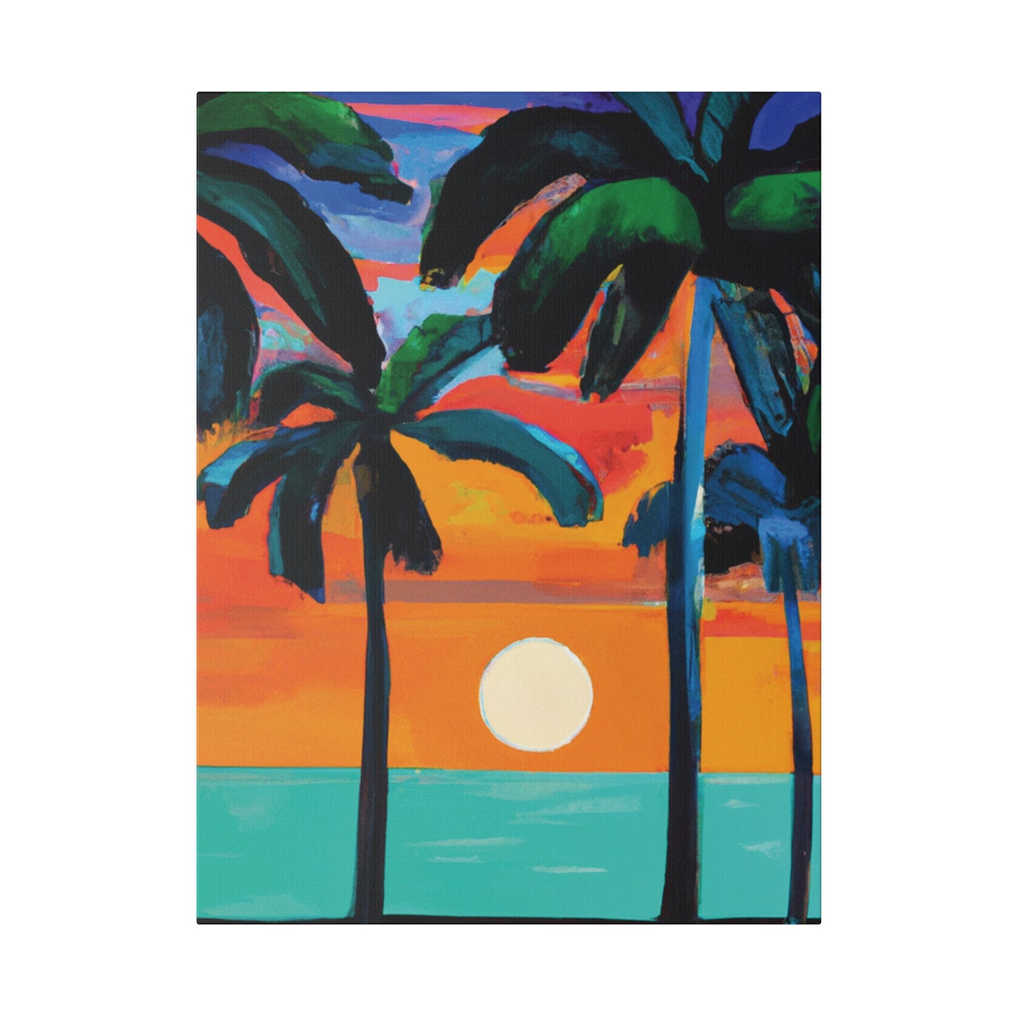 4567C - Miami Beach Sunset Painting Print | Miami | Beach | Sunset | Poster | Home Decor | Wall Art | Canvas