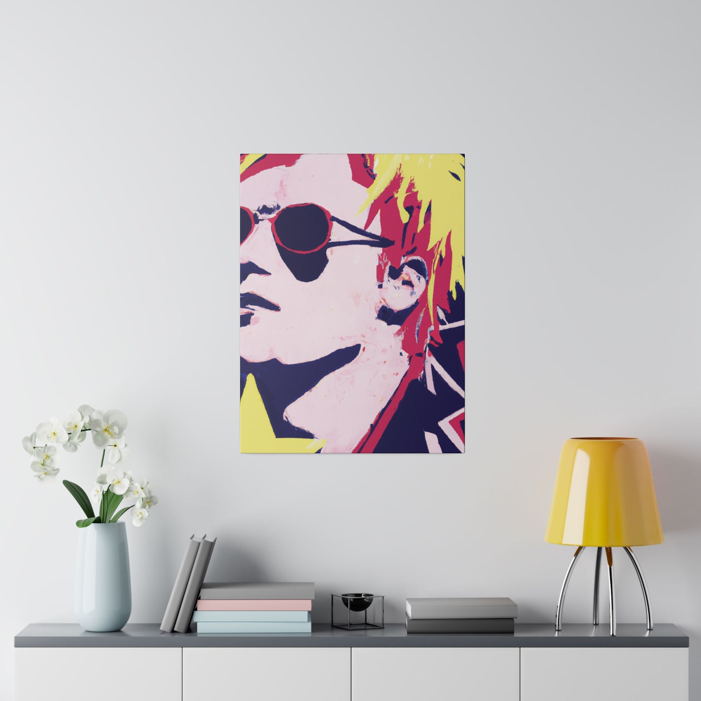 3173K - Rockstar Painting Print | Face | Abstract | Poster | Home Decor | Wall Art | Music Art | Canvas