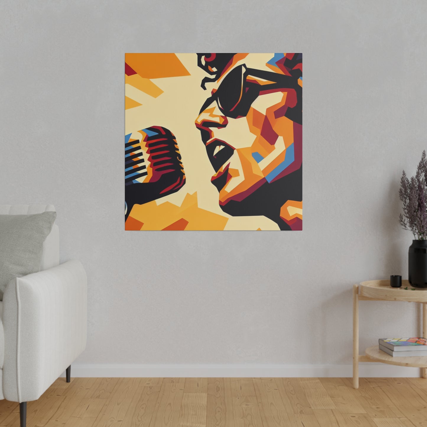 6723Z - Rockstar Painting Print | Face | Abstract | Poster | Home Decor | Wall Art | Music Art | Canvas