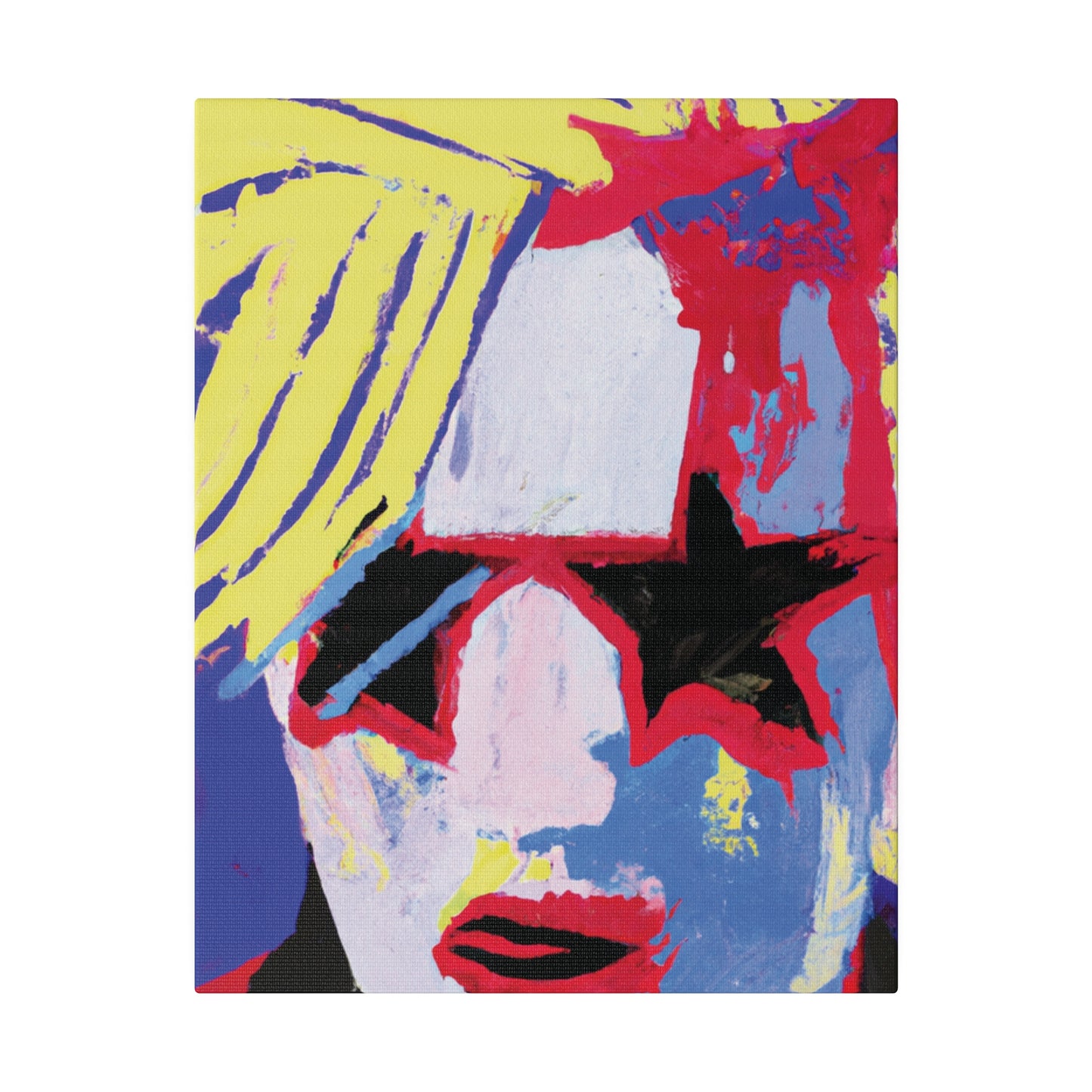 4762T - Rockstar Painting Print | Face | Abstract | Poster | Home Decor | Wall Art | Music Art | Canvas