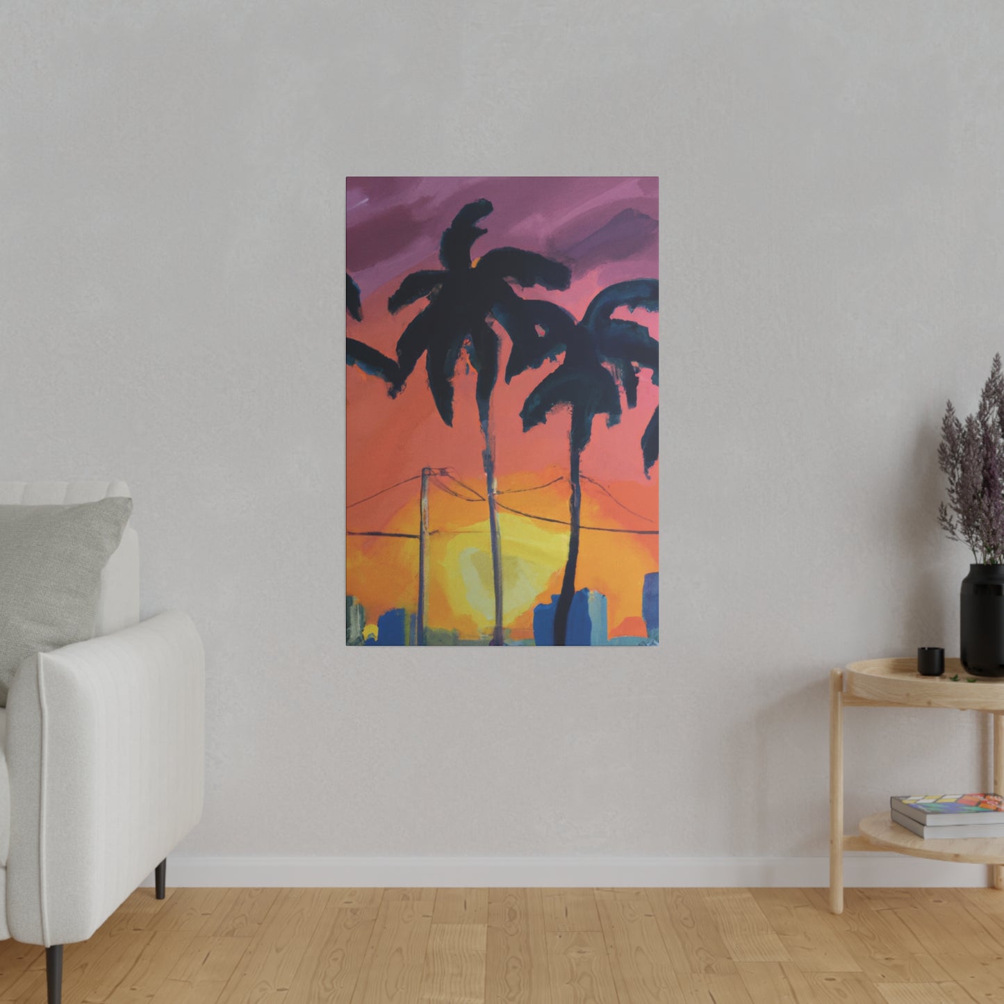 2524F - Miami Beach Sunset Painting Print | Miami | Beach | Sunset | Poster | Home Decor | Wall Art | Canvas