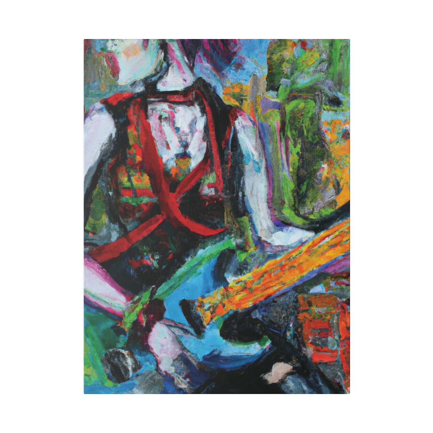 4902L - Rockstar Oil Painting Style Print | Poster | Home Decor | Wall Art | Music Art | Canvas