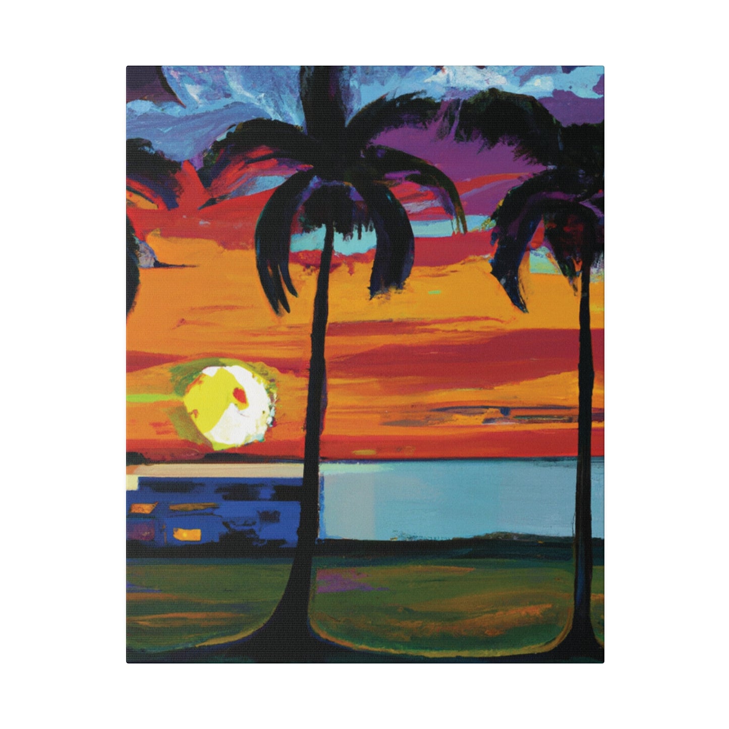 1676M - Miami Beach Sunset Painting Print | Miami | Beach | Sunset | Poster | Home Decor | Wall Art | Canvas