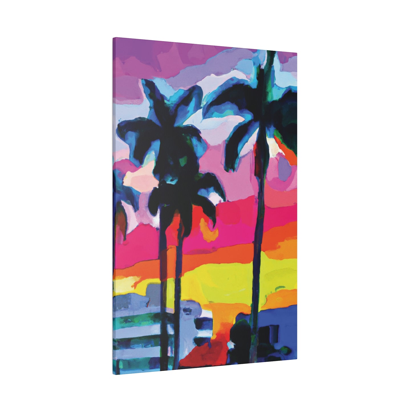 9342C - Miami Beach Sunset Painting Print | Miami | Beach | Sunset | Poster | Home Decor | Wall Art | Canvas