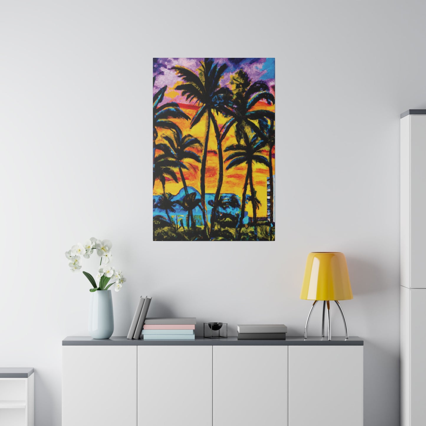 5378U - Miami Beach Sunset Painting Print | Miami | Beach | Sunset | Poster | Home Decor | Wall Art | Canvas