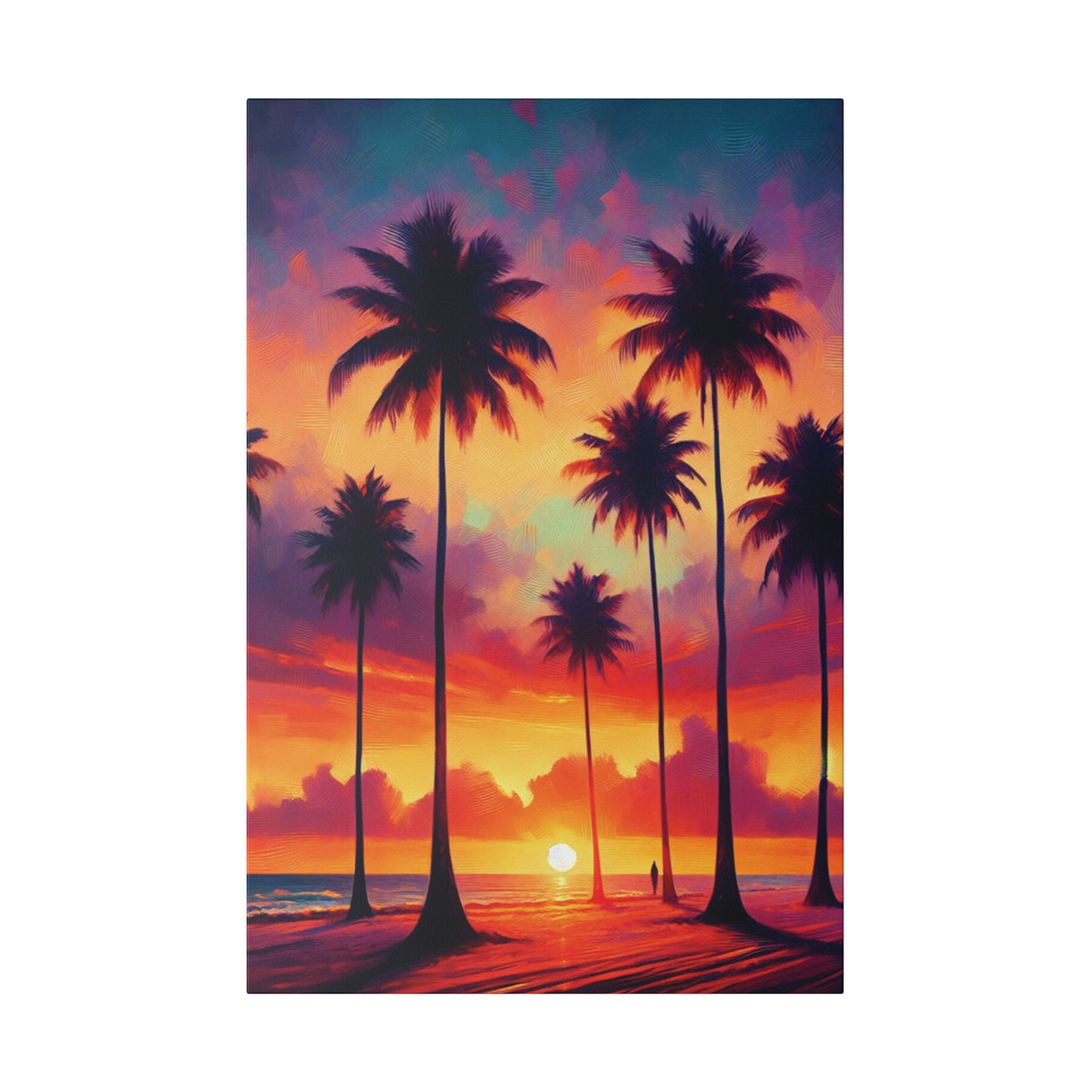 3674J - miami beach art, sunset background, ocean art work, beach art work, sunset designs, miami beach painting, miami beach print