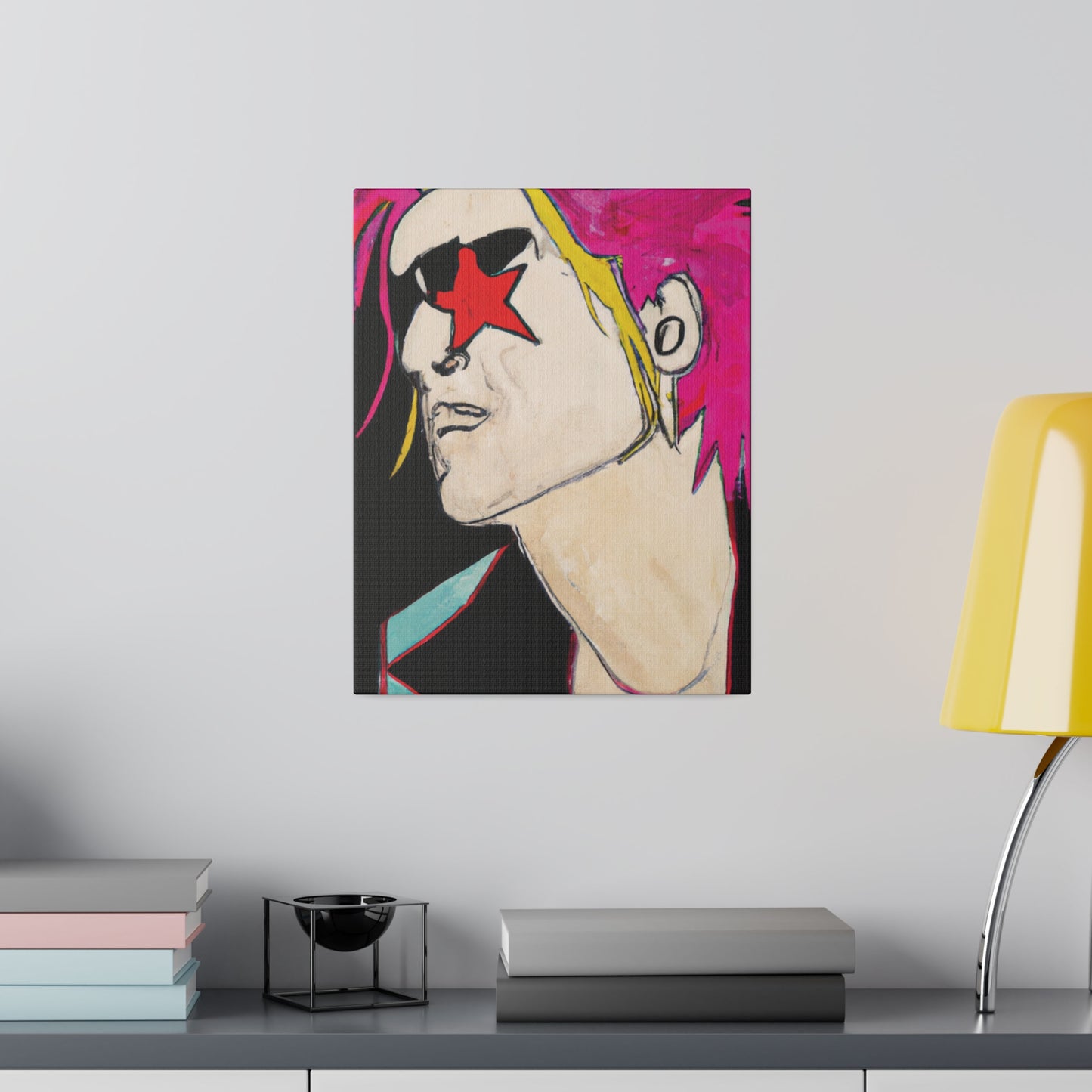 1845V - Rockstar Painting Print | Face | Abstract | Poster | Home Decor | Wall Art | Music Art | Canvas