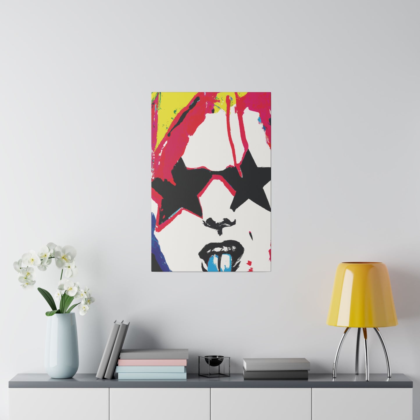 5681G - Rockstar Painting Print | Face | Abstract | Poster | Home Decor | Wall Art | Music Art | Canvas