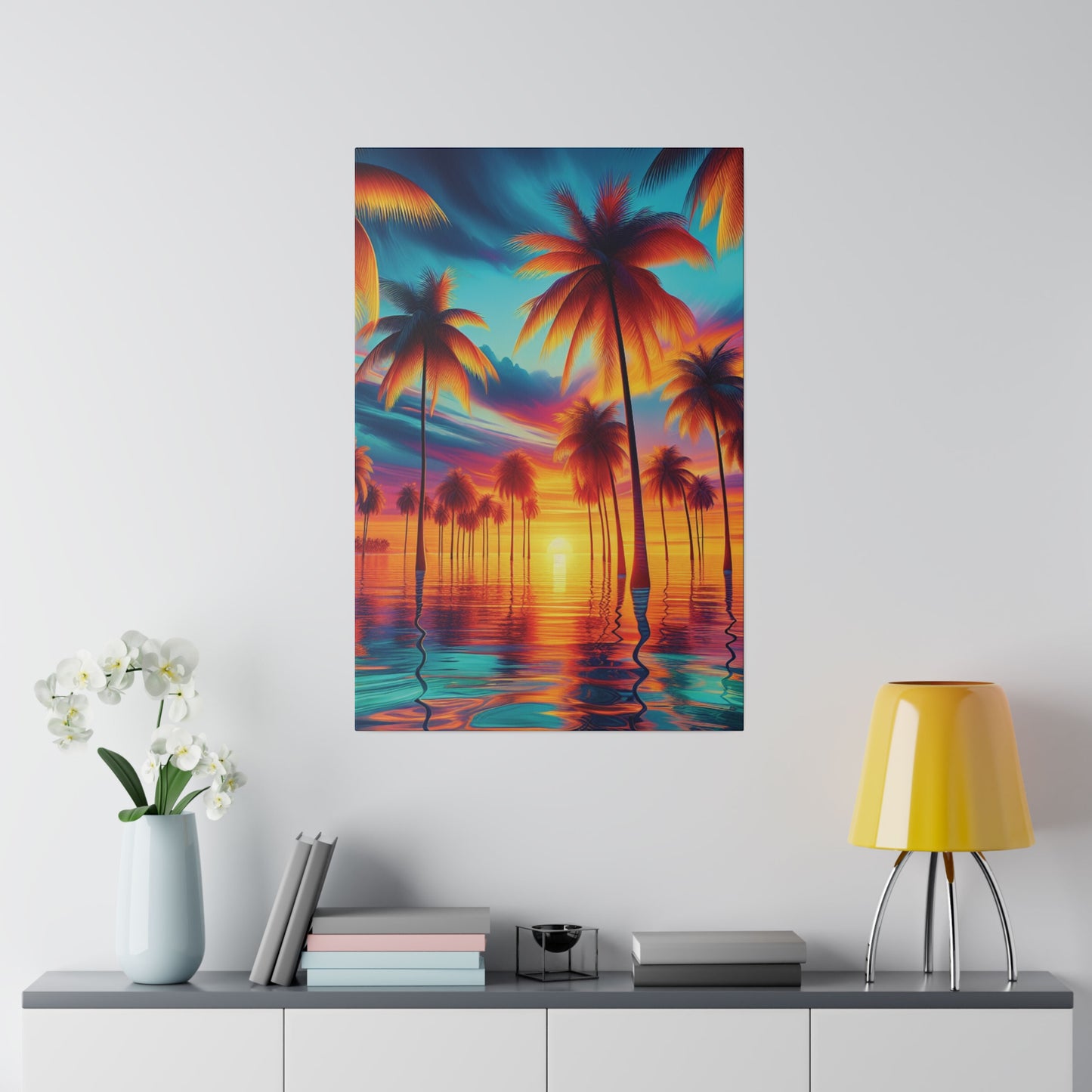 8235F - Miami Beach Sunset Painting Print | Miami | Beach | Sunset | Poster | Home Decor | Wall Art | Canvas