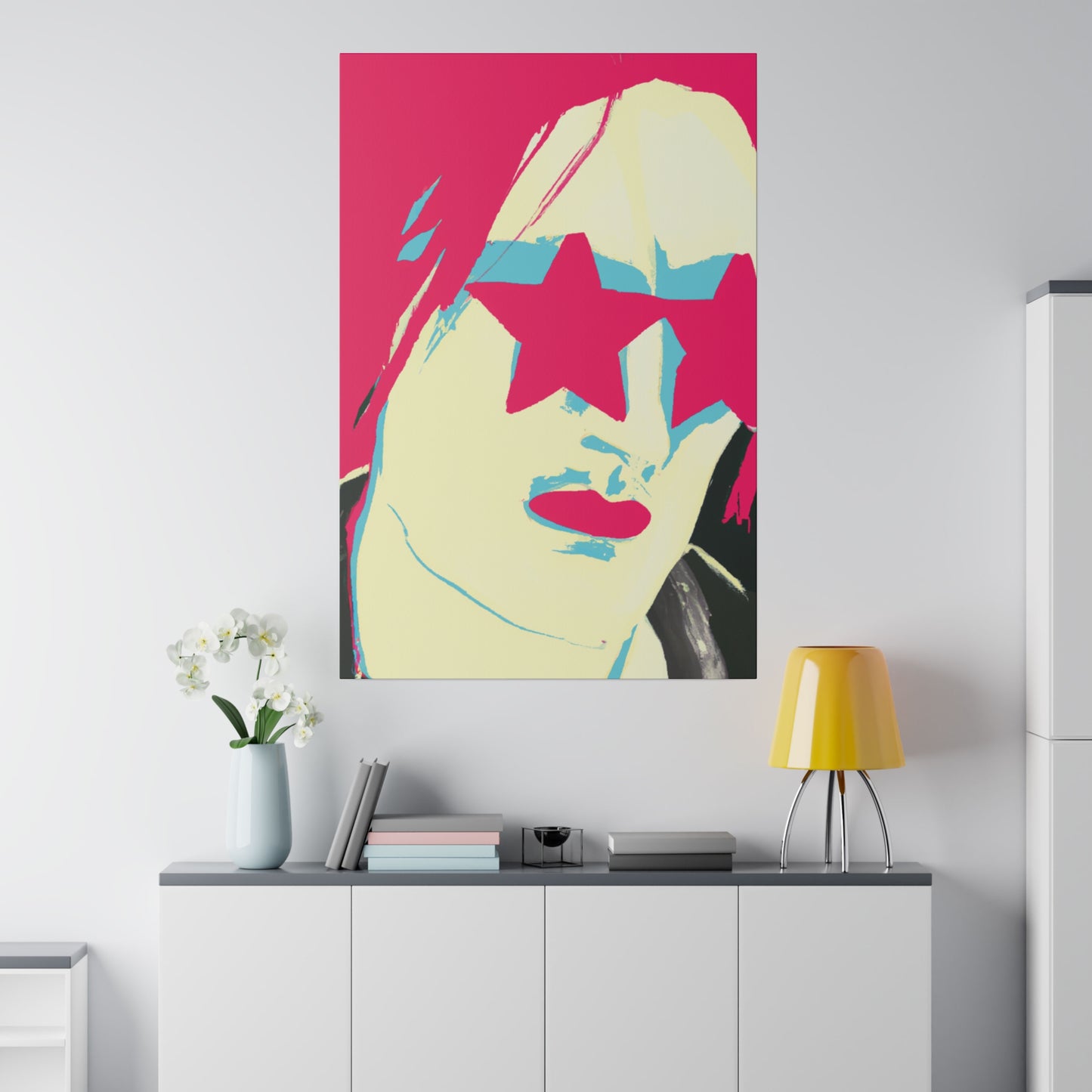 9695Y - Rockstar Painting Print | Face | Abstract | Poster | Home Decor | Wall Art | Music Art | Canvas