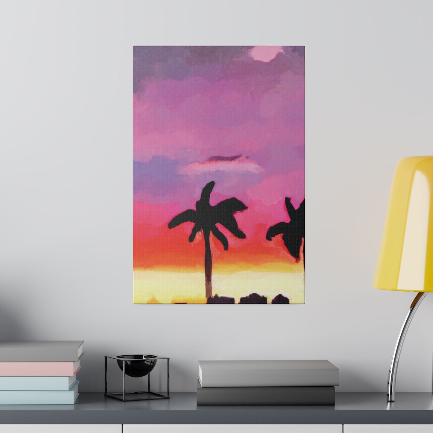 4393K - Miami Beach Sunset Painting Print | Miami | Beach | Sunset | Poster | Home Decor | Wall Art | Canvas