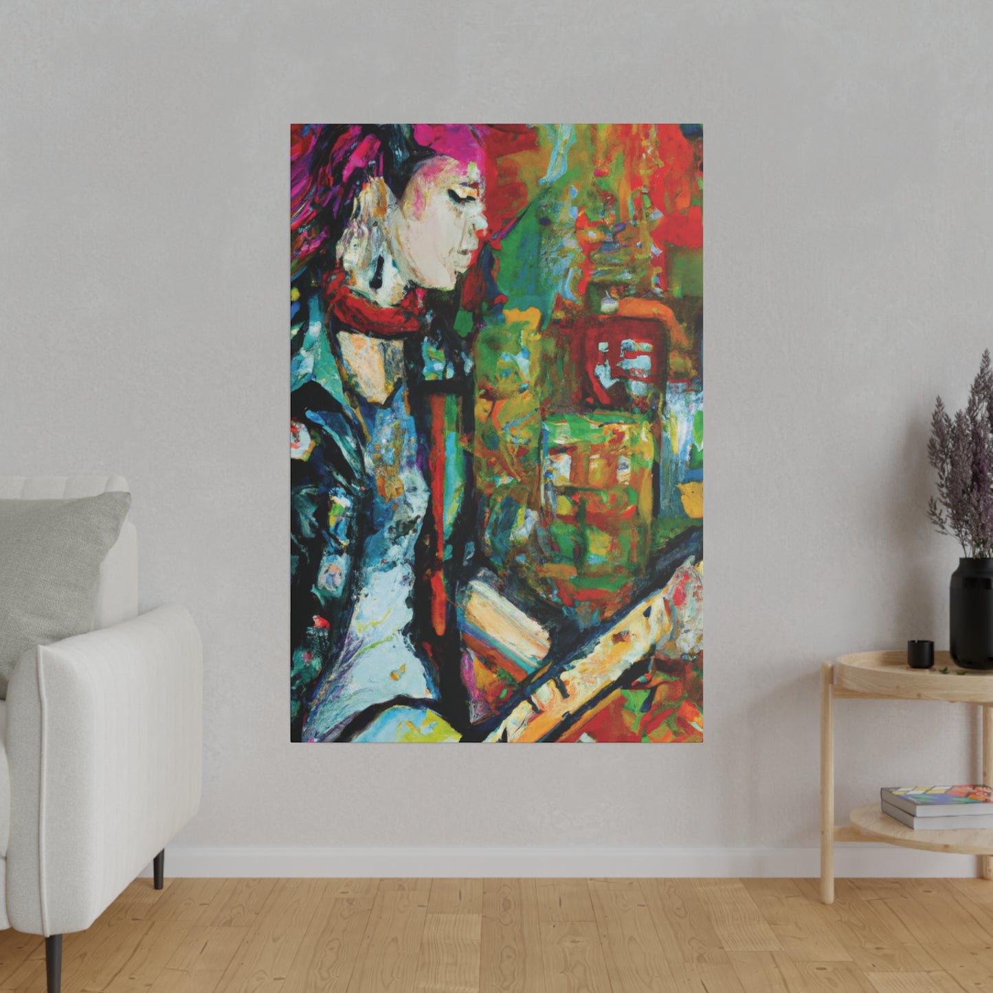 7134Y - Rockstar Oil Painting Style Print | Poster | Home Decor | Wall Art | Music Art | Canvas