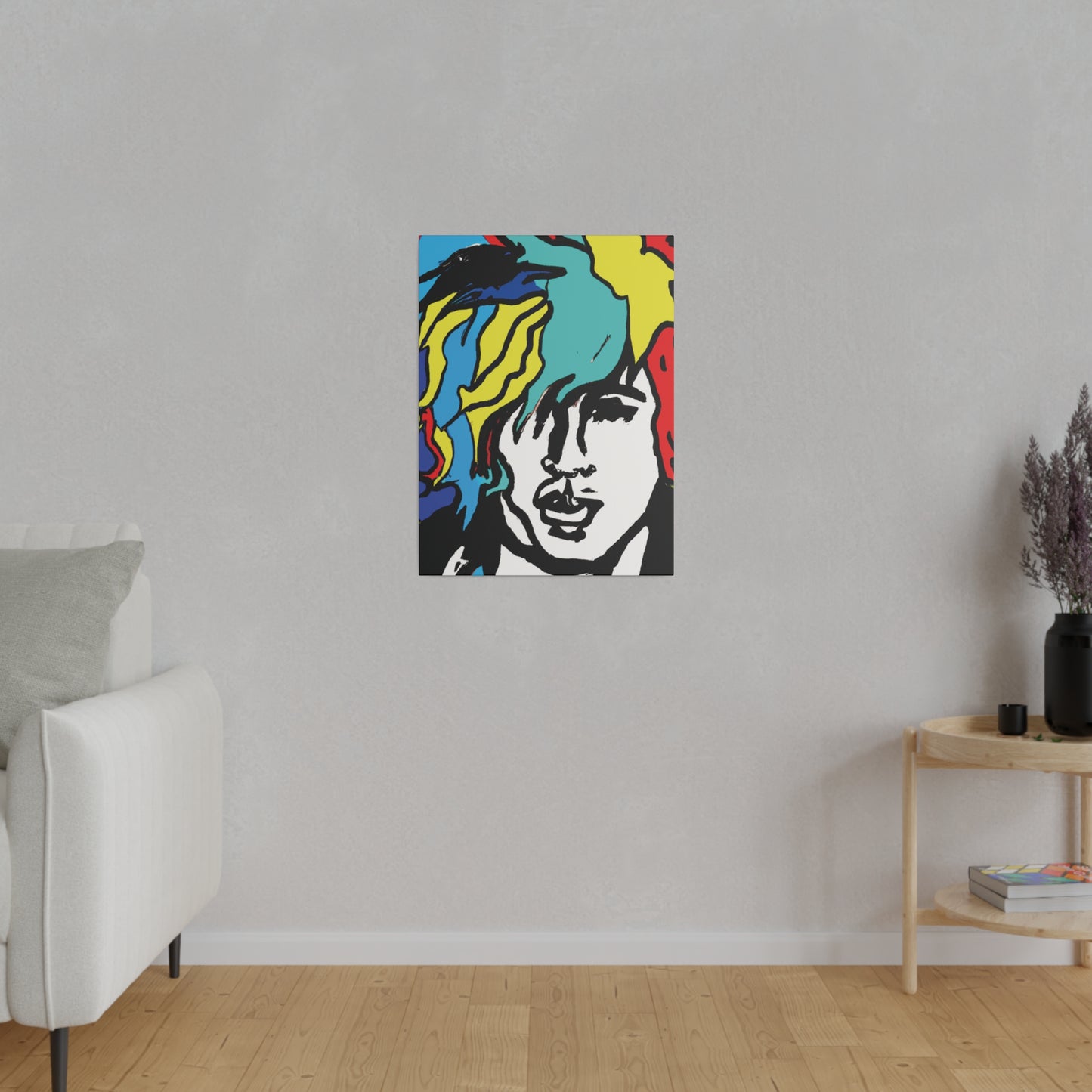 7456M - Rockstar Painting Print | Face | Abstract | Poster | Home Decor | Wall Art | Music Art | Canvas