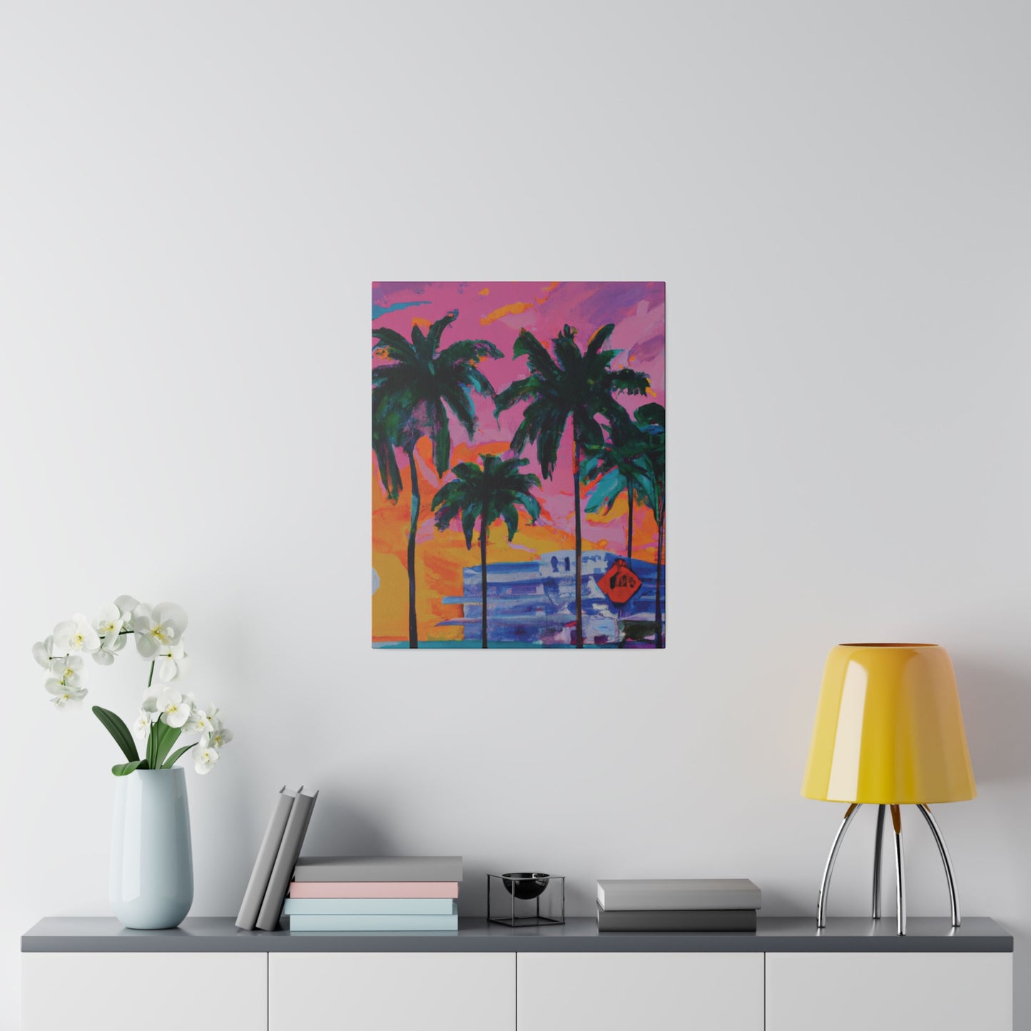 5487P - Miami Beach Sunset Painting Print | Miami | Beach | Sunset | Poster | Home Decor | Wall Art | Canvas