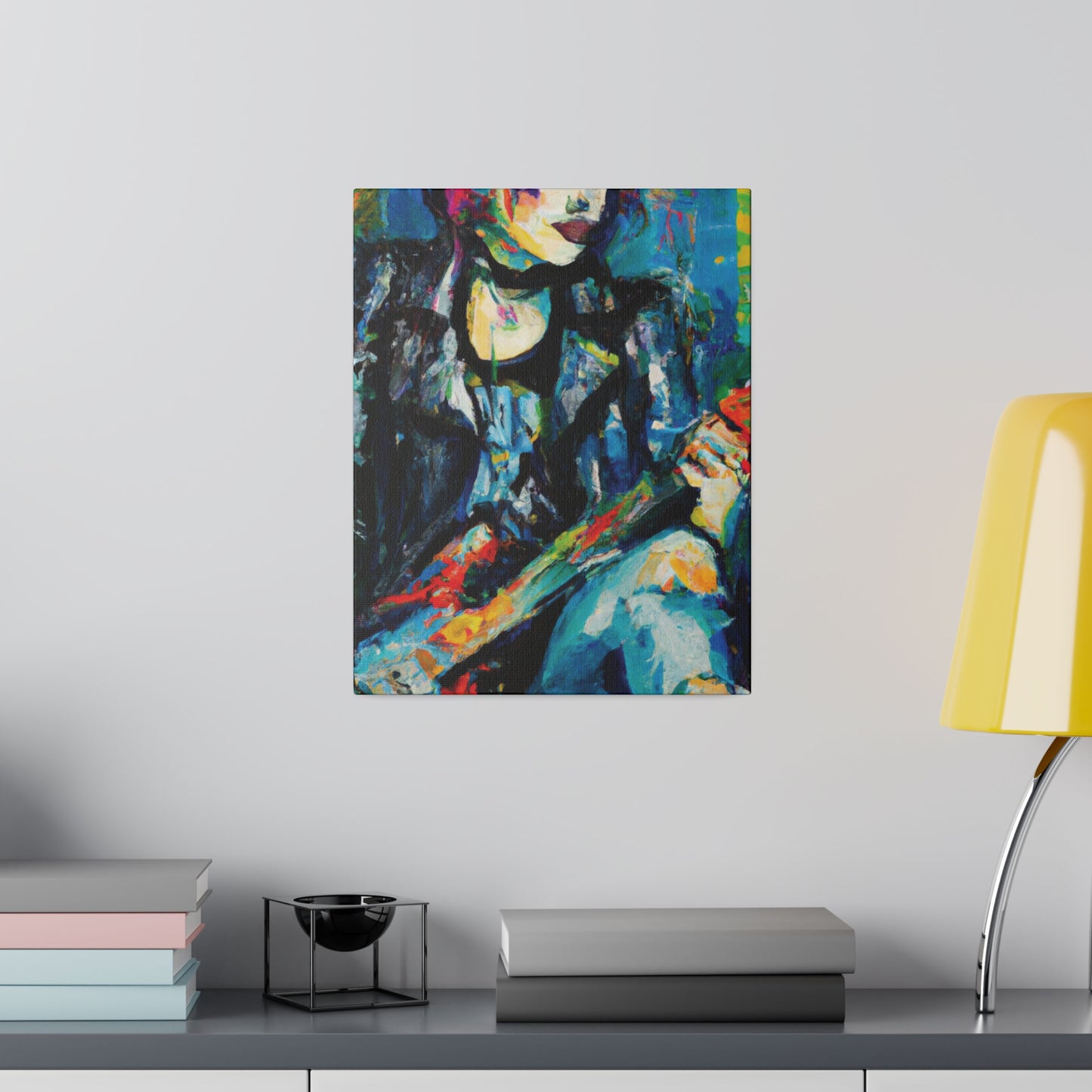 9733T - Rockstar Oil Painting Style Print | Poster | Home Decor | Wall Art | Music Art | Canvas