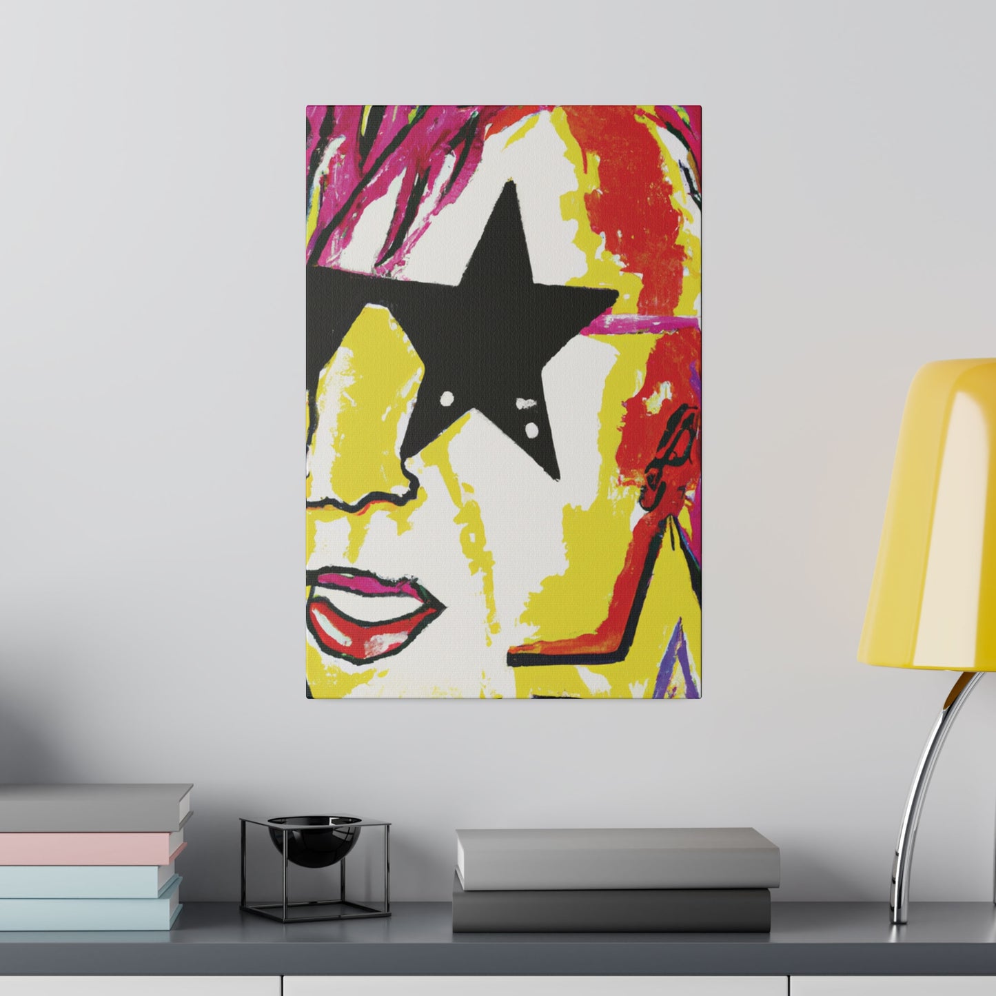 5698R - Rockstar Painting Print | Face | Abstract | Poster | Home Decor | Wall Art | Music Art | Canvas