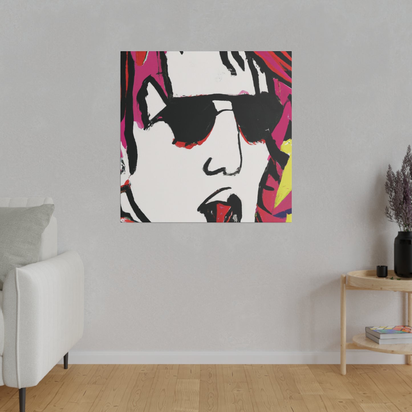 5233X - Rockstar Painting Print | Face | Abstract | Poster | Home Decor | Wall Art | Music Art | Canvas