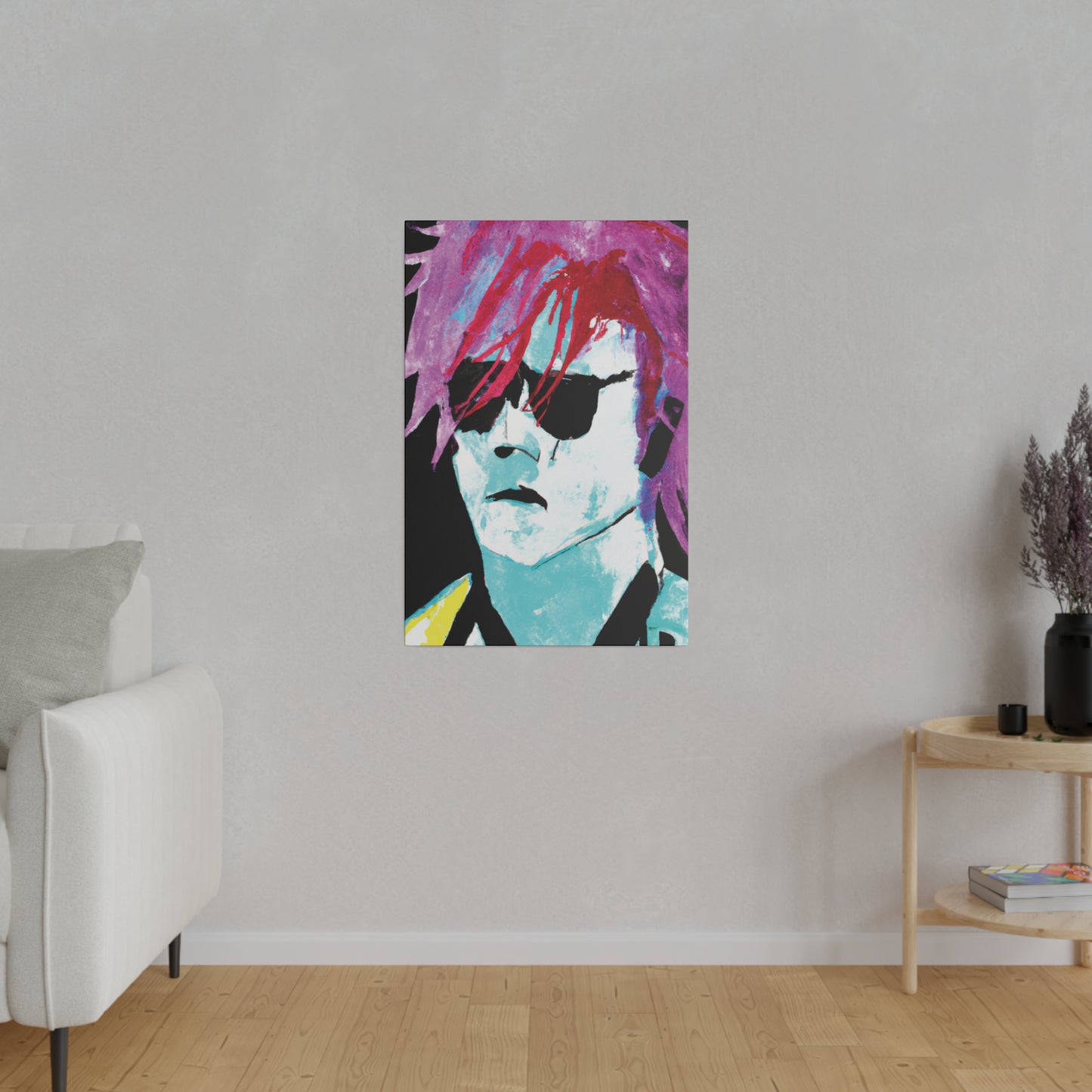 414V - Rockstar Painting Print | Face | Abstract | Poster | Home Decor | Wall Art | Music Art | Canvas