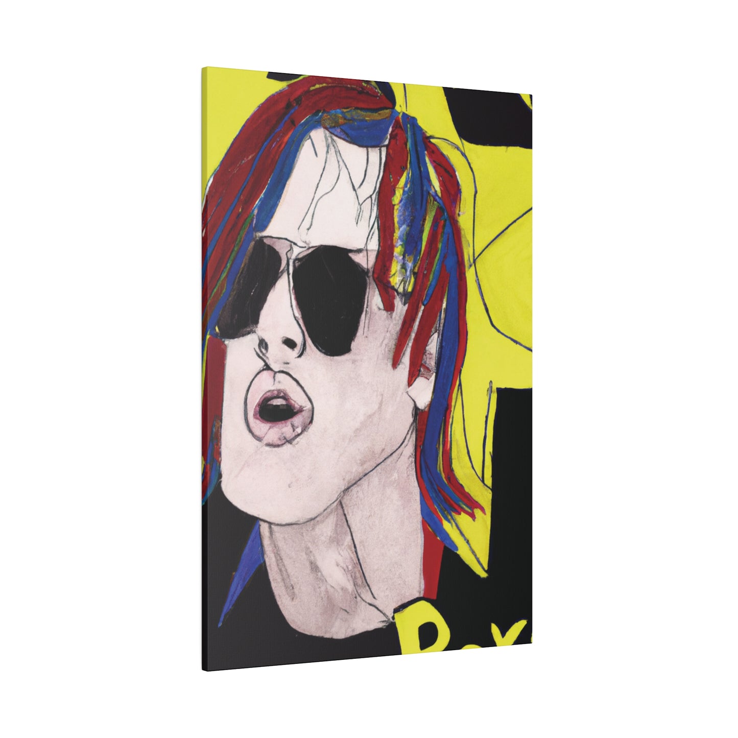 5296W - Rockstar Painting Print | Face | Abstract | Poster | Home Decor | Wall Art | Music Art | Canvas