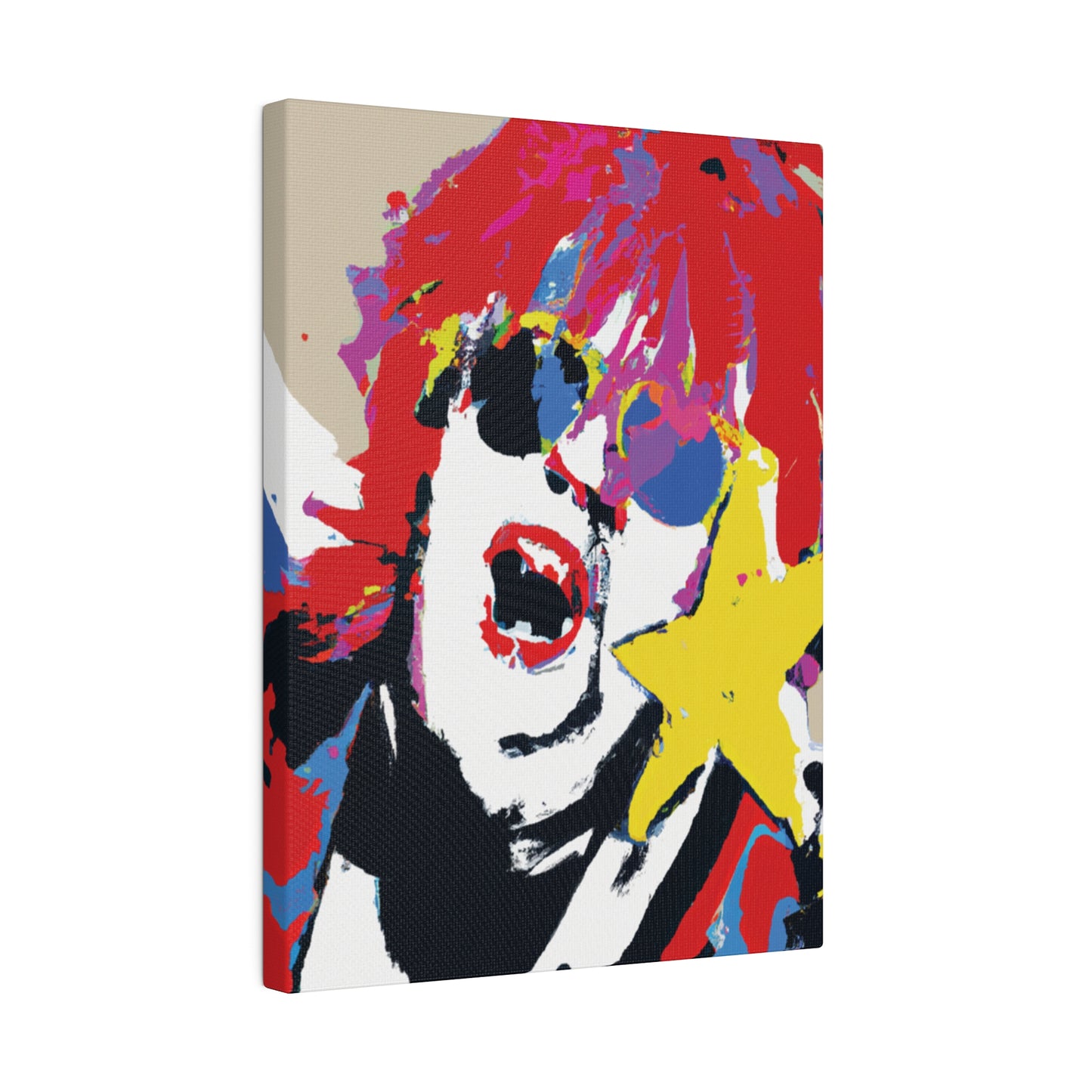 8717H - Rockstar Painting Print | Face | Abstract | Poster | Home Decor | Wall Art | Music Art | Canvas