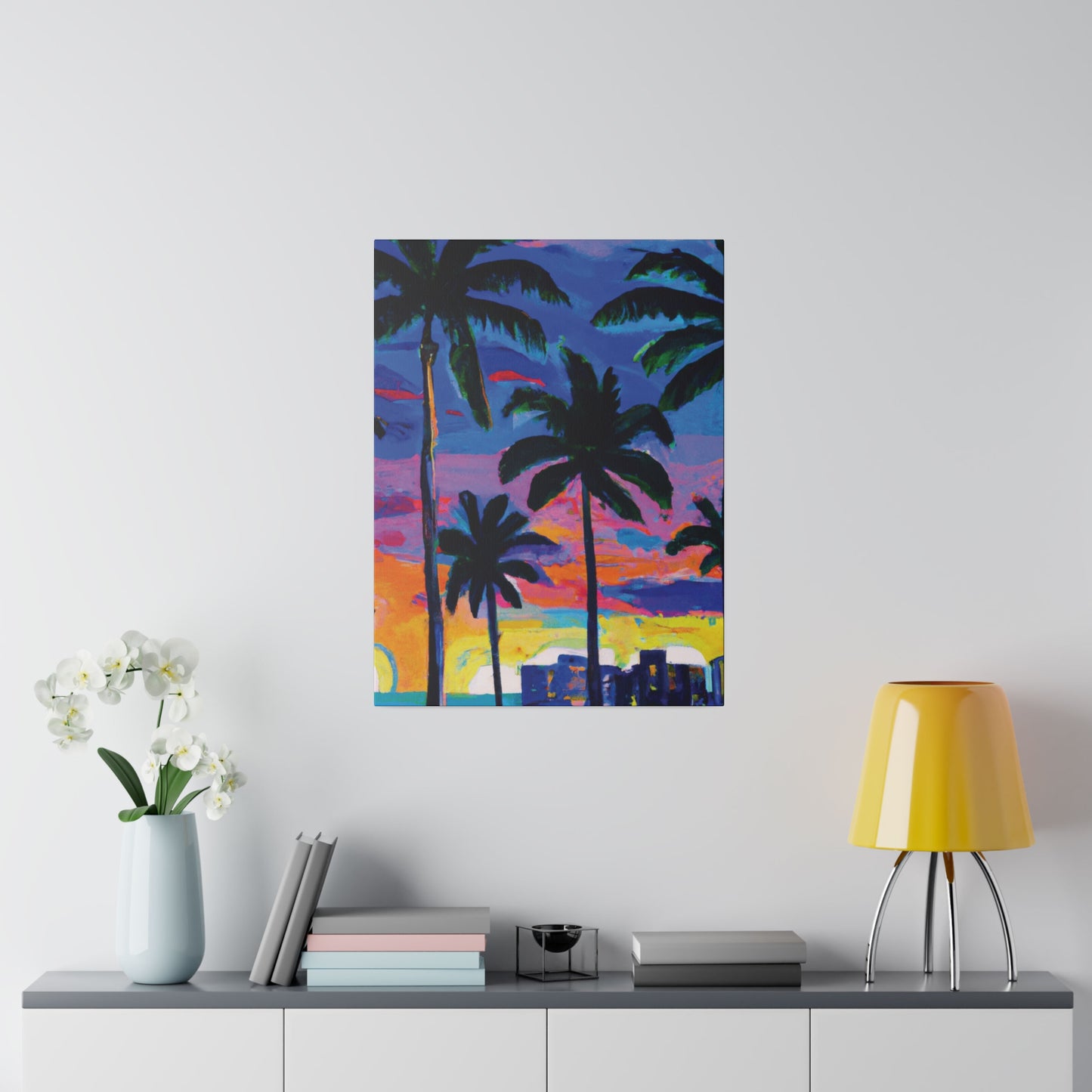 4621L - Miami Beach Sunset Painting Print | Miami | Beach | Sunset | Poster | Home Decor | Wall Art | Canvas