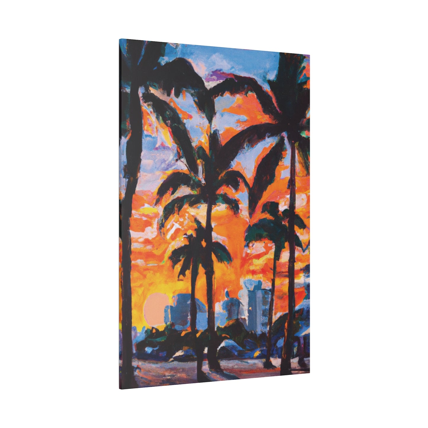 8957Q - Miami Beach Sunset Painting Print | Miami | Beach | Sunset | Poster | Home Decor | Wall Art | Canvas
