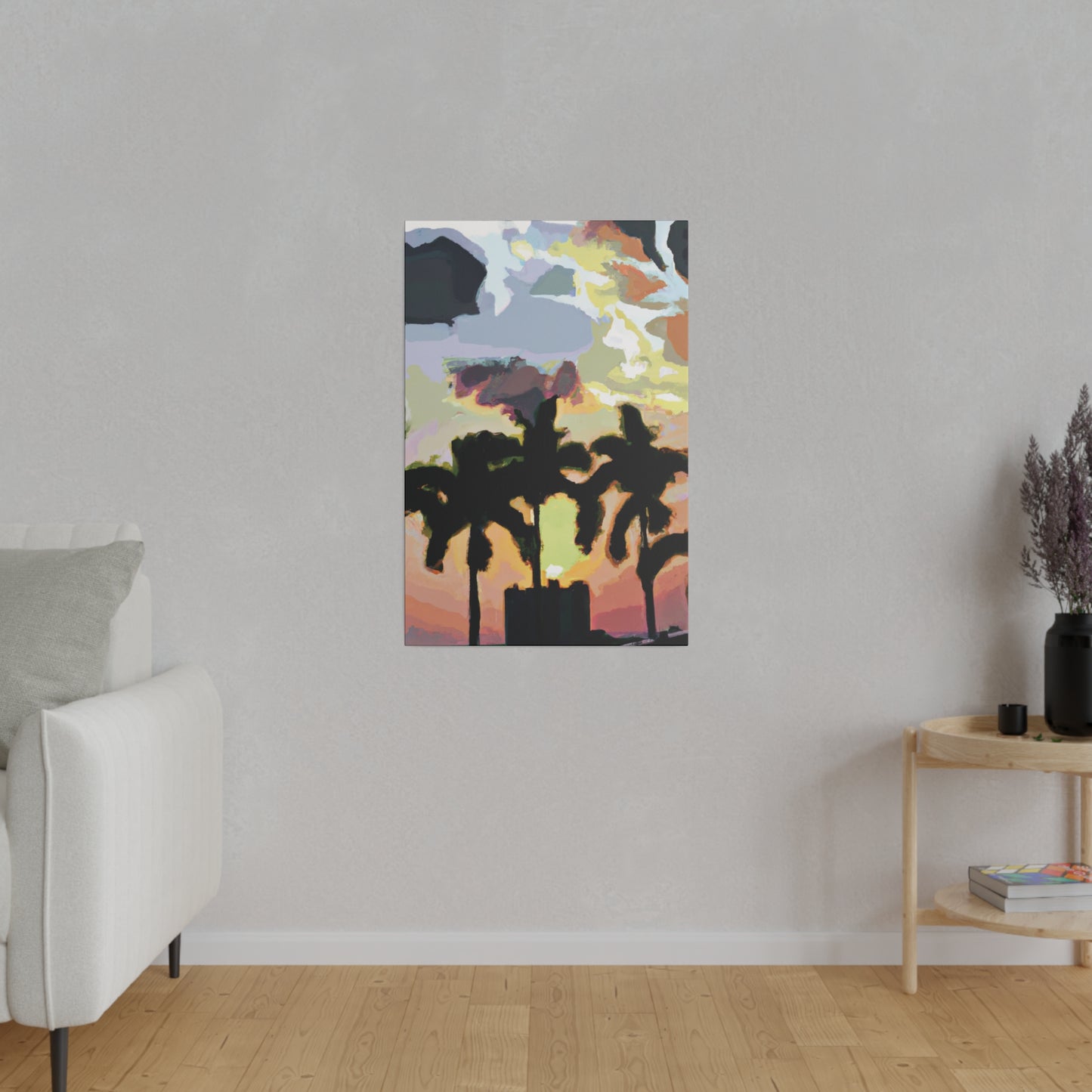 3883F - Miami Beach Sunset Painting Print | Miami | Beach | Sunset | Poster | Home Decor | Wall Art | Canvas