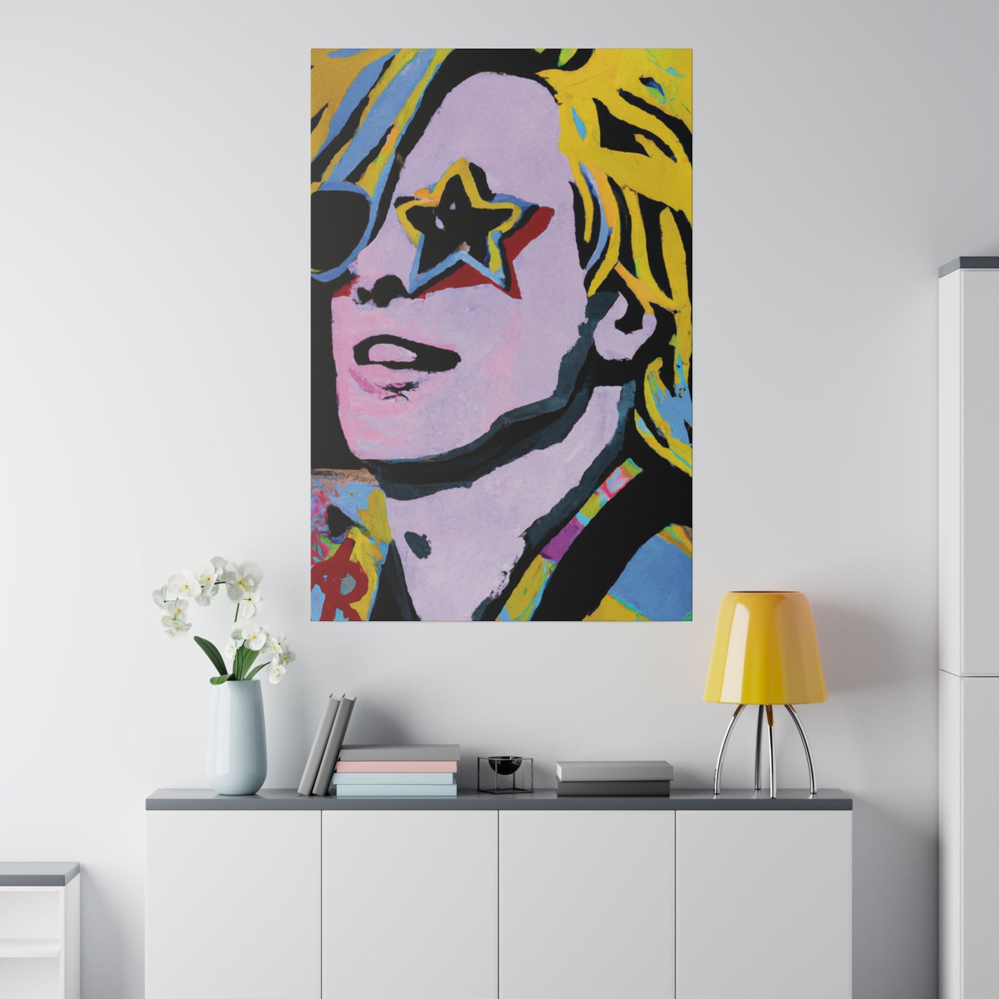 5027F - Rockstar Painting Print | Face | Abstract | Poster | Home Decor | Wall Art | Music Art | Canvas