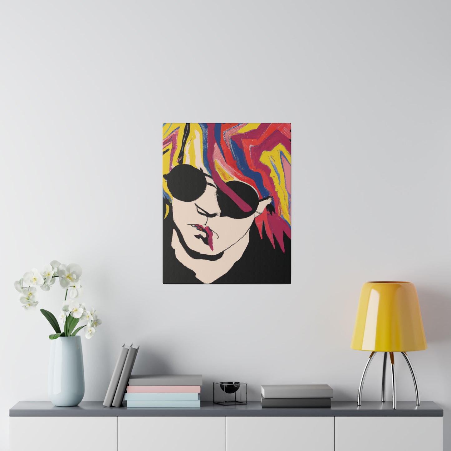 4112A - Rockstar Painting Print | Face | Abstract | Poster | Home Decor | Wall Art | Music Art | Canvas