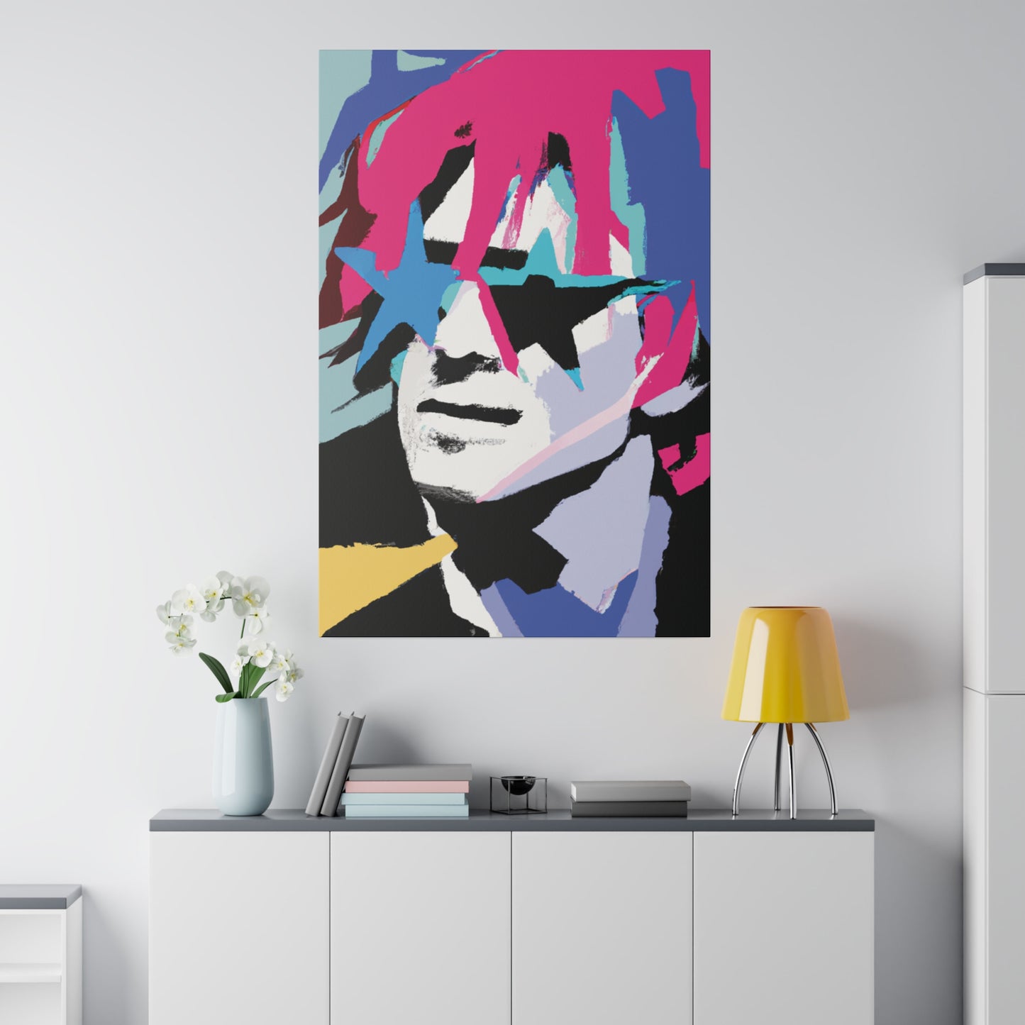 9345V - Rockstar Painting Print | Face | Abstract | Poster | Home Decor | Wall Art | Music Art | Canvas