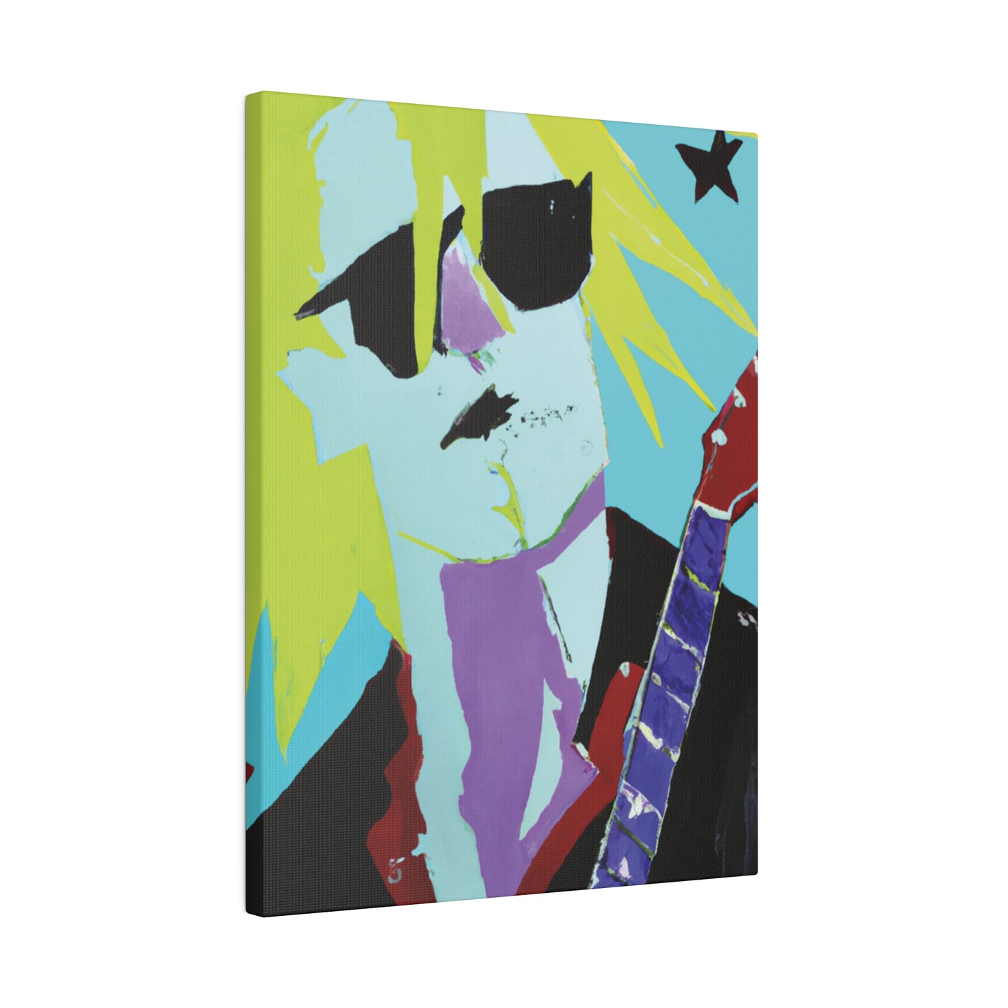 8267F - Rockstar Painting Print | Face | Abstract | Poster | Home Decor | Wall Art | Music Art | Canvas