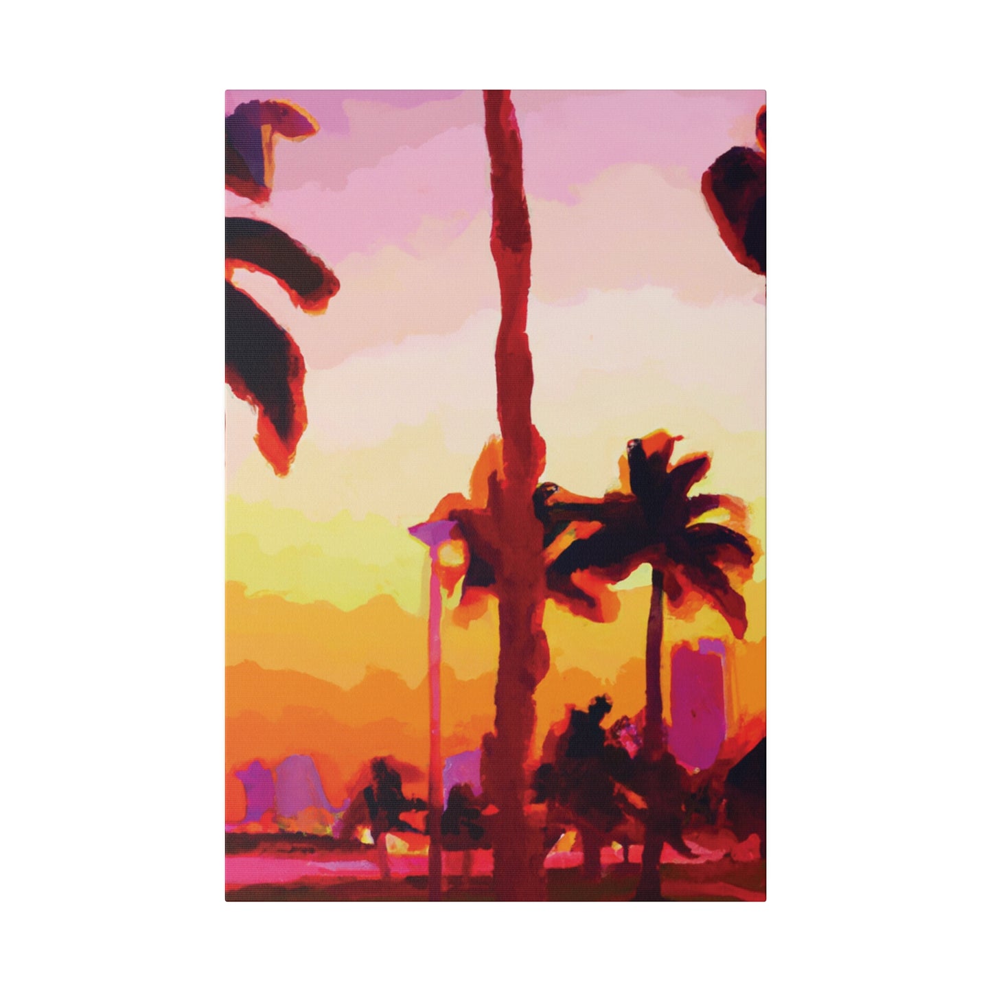 7016Q - Miami Beach Sunset Painting Print | Miami | Beach | Sunset | Poster | Home Decor | Wall Art | Canvas