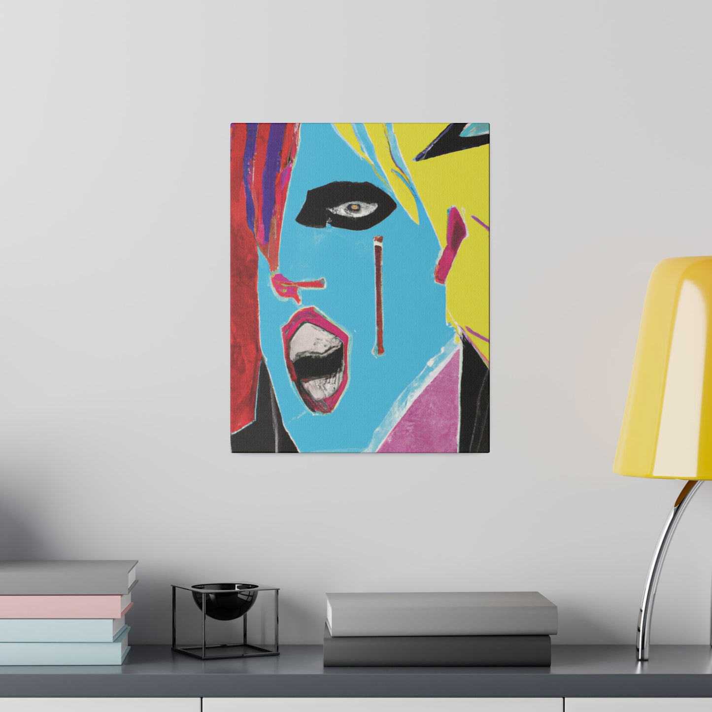 8365A - Rockstar Painting Print | Face | Abstract | Poster | Home Decor | Wall Art | Music Art | Canvas