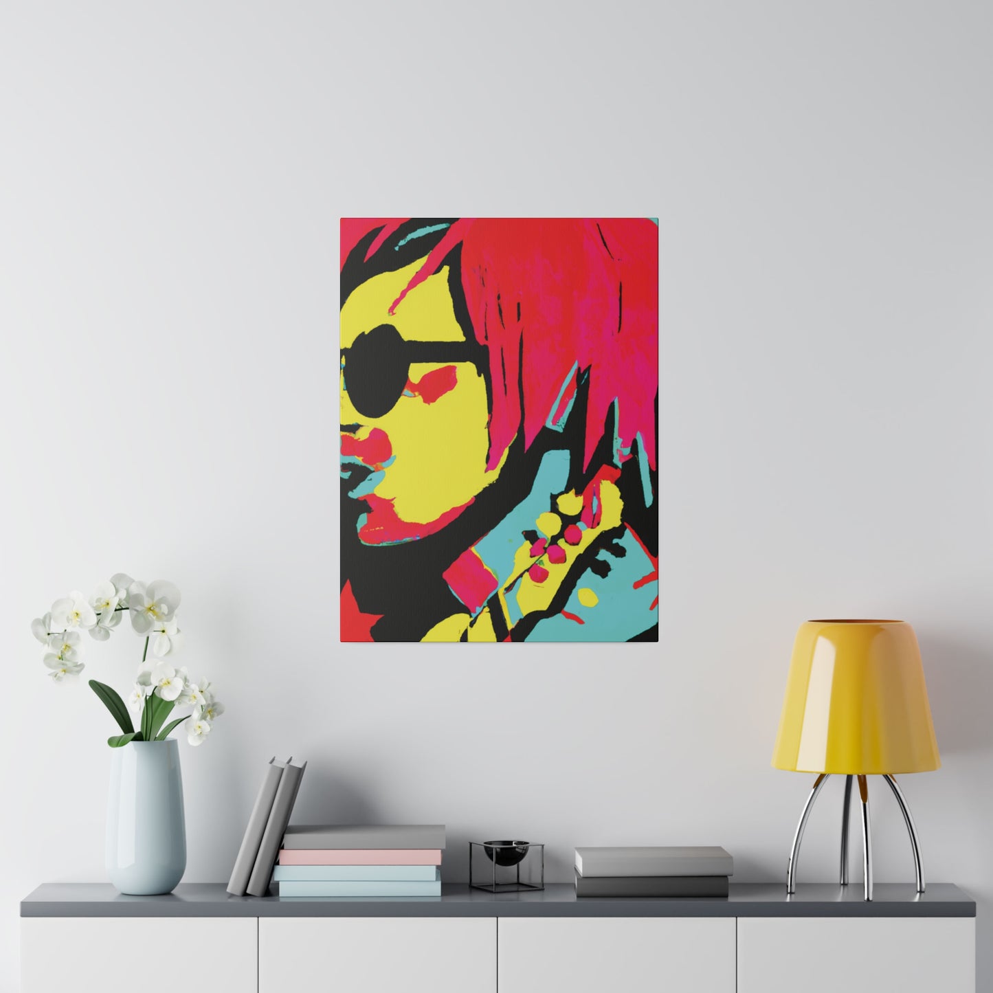 8972Y - Rockstar Painting Print | Face | Abstract | Poster | Home Decor | Wall Art | Music Art | Canvas