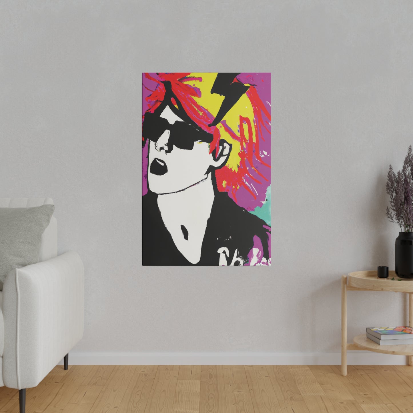 3769T - Rockstar Painting Print | Face | Abstract | Poster | Home Decor | Wall Art | Music Art | Canvas