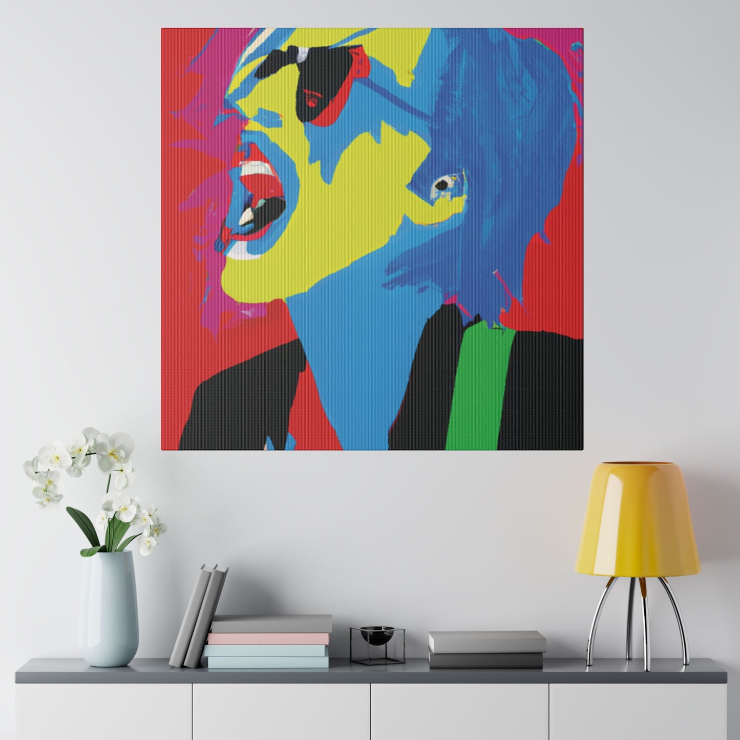 7805M - Rockstar Painting Print | Face | Abstract | Poster | Home Decor | Wall Art | Music Art | Canvas