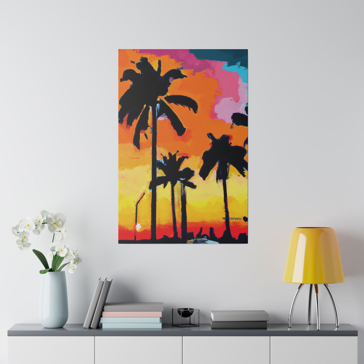 2956A - Miami Beach Sunset Painting Print | Miami | Beach | Sunset | Poster | Home Decor | Wall Art | Canvas