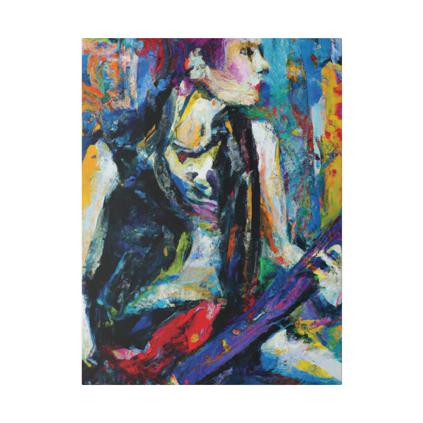 344U - Rockstar Oil Painting Style Print | Poster | Home Decor | Wall Art | Music Art | Canvas