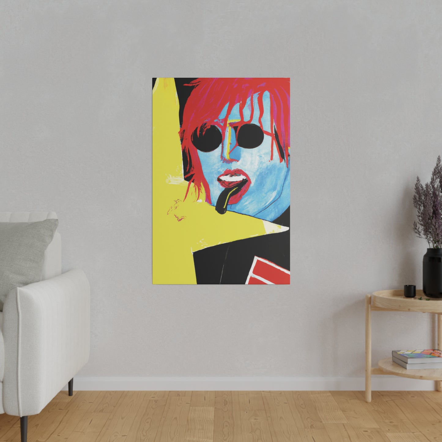 6227H - Rockstar Painting Print | Face | Abstract | Poster | Home Decor | Wall Art | Music Art | Canvas