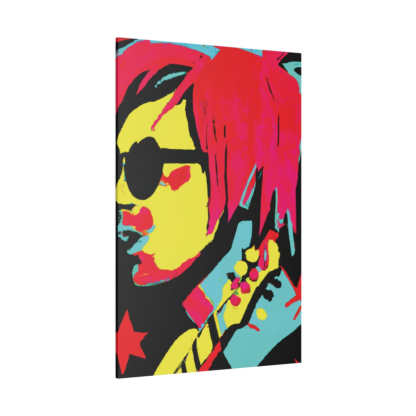 8972Y - Rockstar Painting Print | Face | Abstract | Poster | Home Decor | Wall Art | Music Art | Canvas