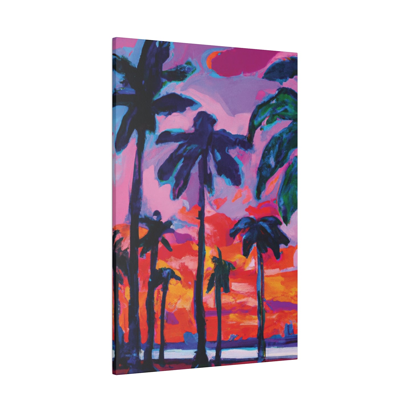 4754Q - Miami Beach Sunset Painting Print | Miami | Beach | Sunset | Poster | Home Decor | Wall Art | Canvas