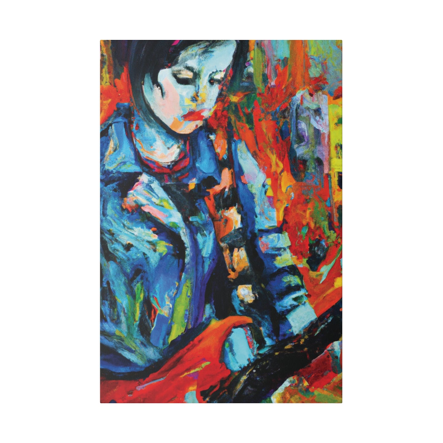 3759K - Rockstar Oil Painting Style Print | Poster | Home Decor | Wall Art | Music Art | Canvas