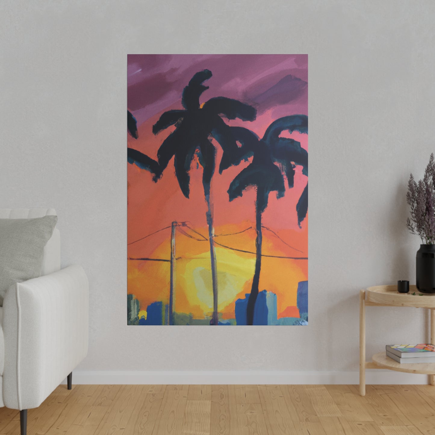 2524F - Miami Beach Sunset Painting Print | Miami | Beach | Sunset | Poster | Home Decor | Wall Art | Canvas