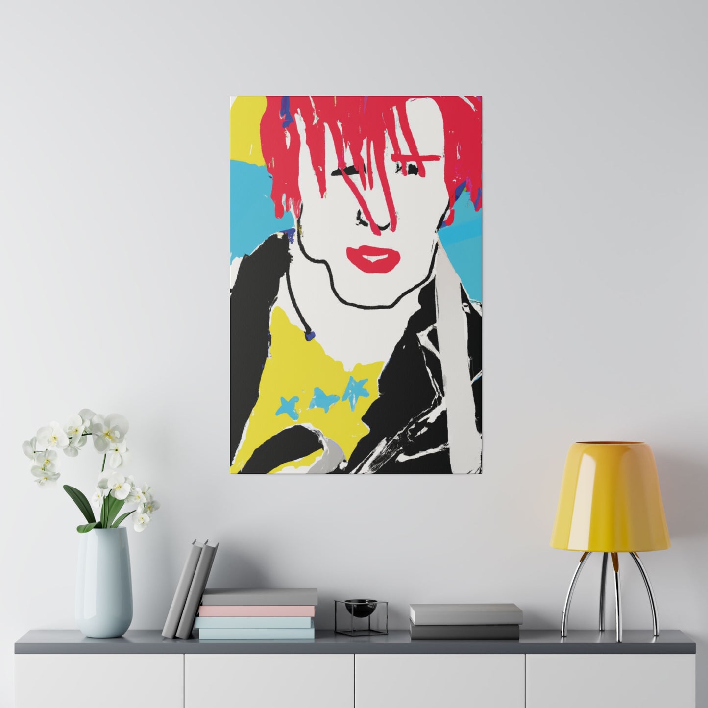 6346F - Rockstar Painting Print | Face | Abstract | Poster | Home Decor | Wall Art | Music Art | Canvas