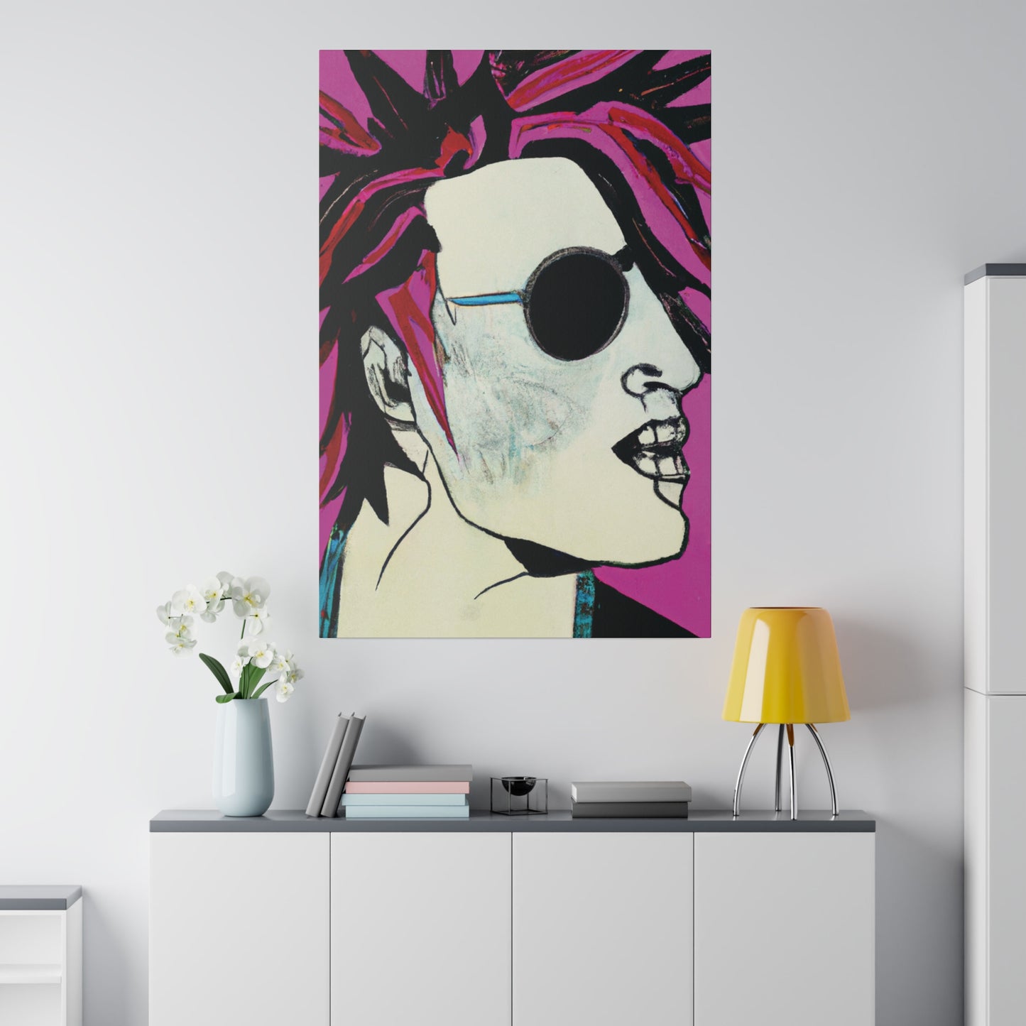 8159X - Rockstar Painting Print | Face | Abstract | Poster | Home Decor | Wall Art | Music Art | Canvas